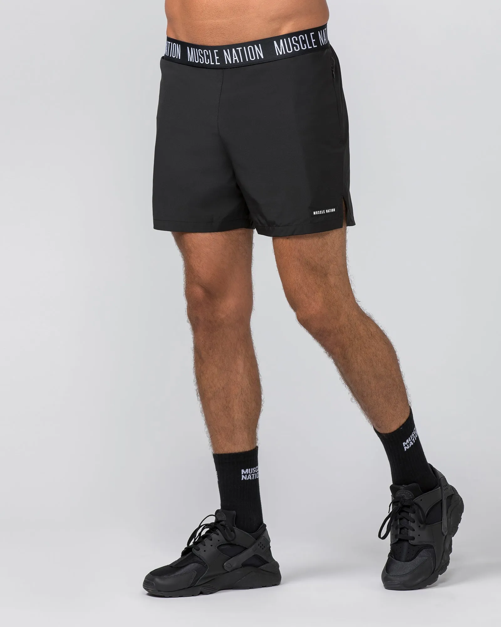 Level Up Training 4" Shorts - Black (Black Logo) sold by Muscle Nation product image thumbnail 3