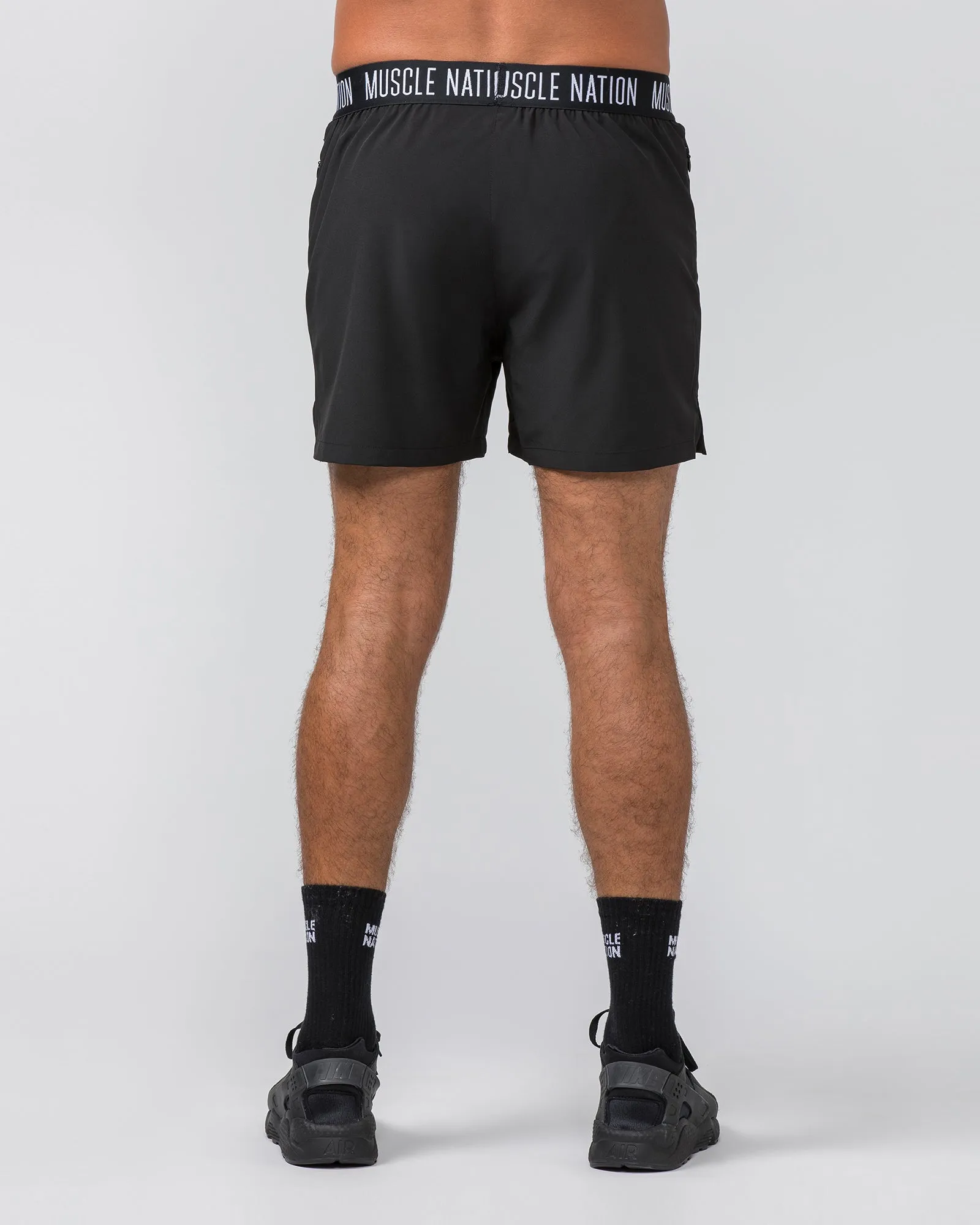 Level Up Training 4" Shorts - Black (Black Logo) sold by Muscle Nation product image thumbnail 5