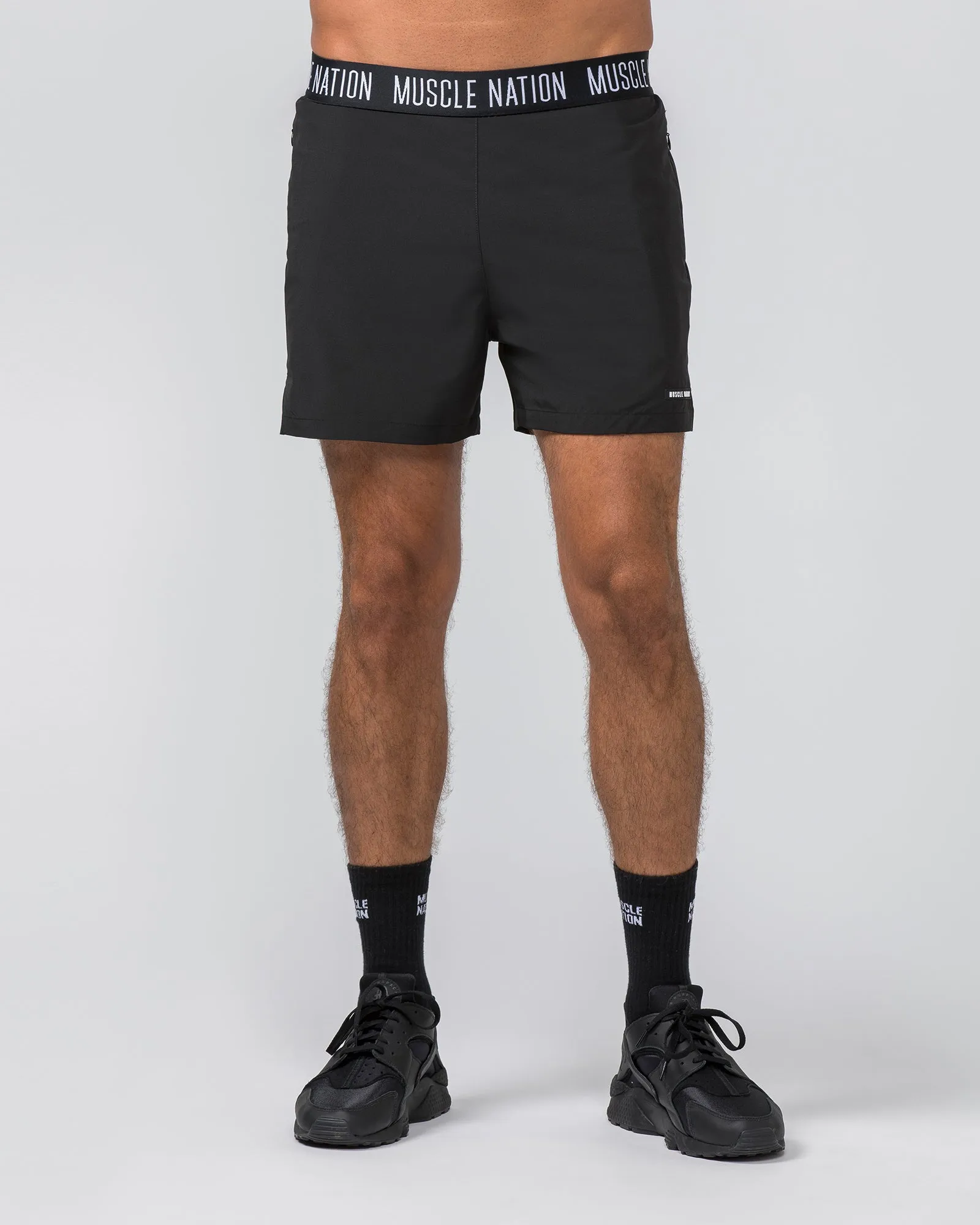 Level Up Training 4" Shorts - Black (Black Logo) sold by Muscle Nation product image thumbnail 2