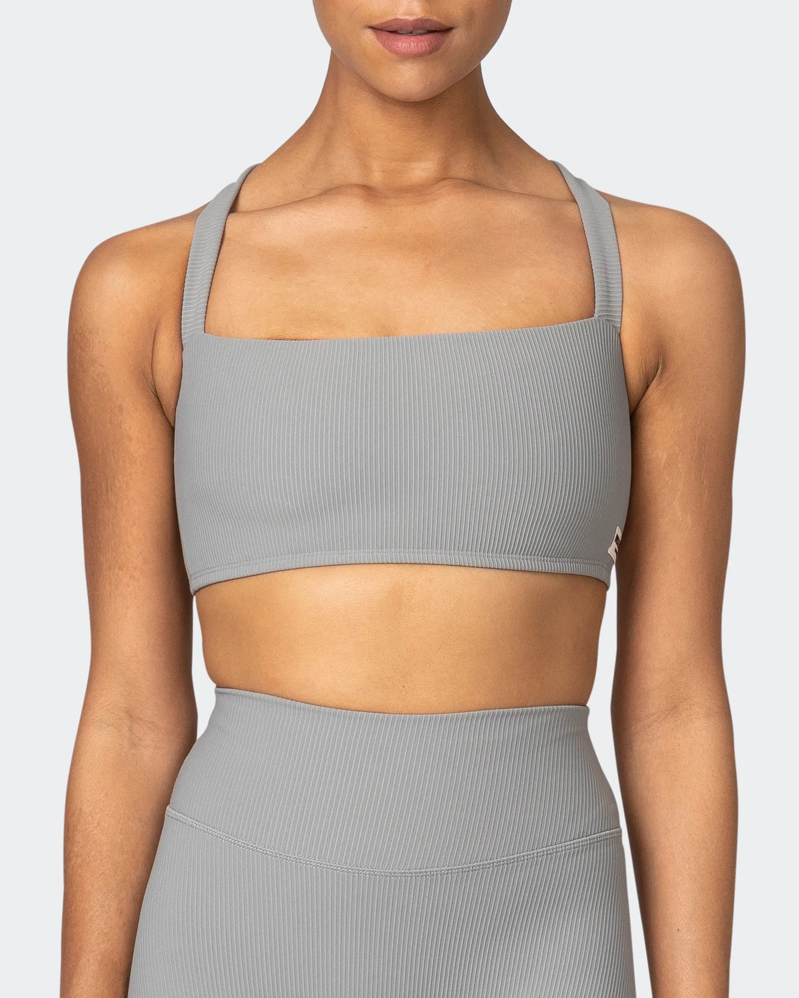 Twist Rib Bra - Zinc sold by Muscle Nation product image thumbnail 2