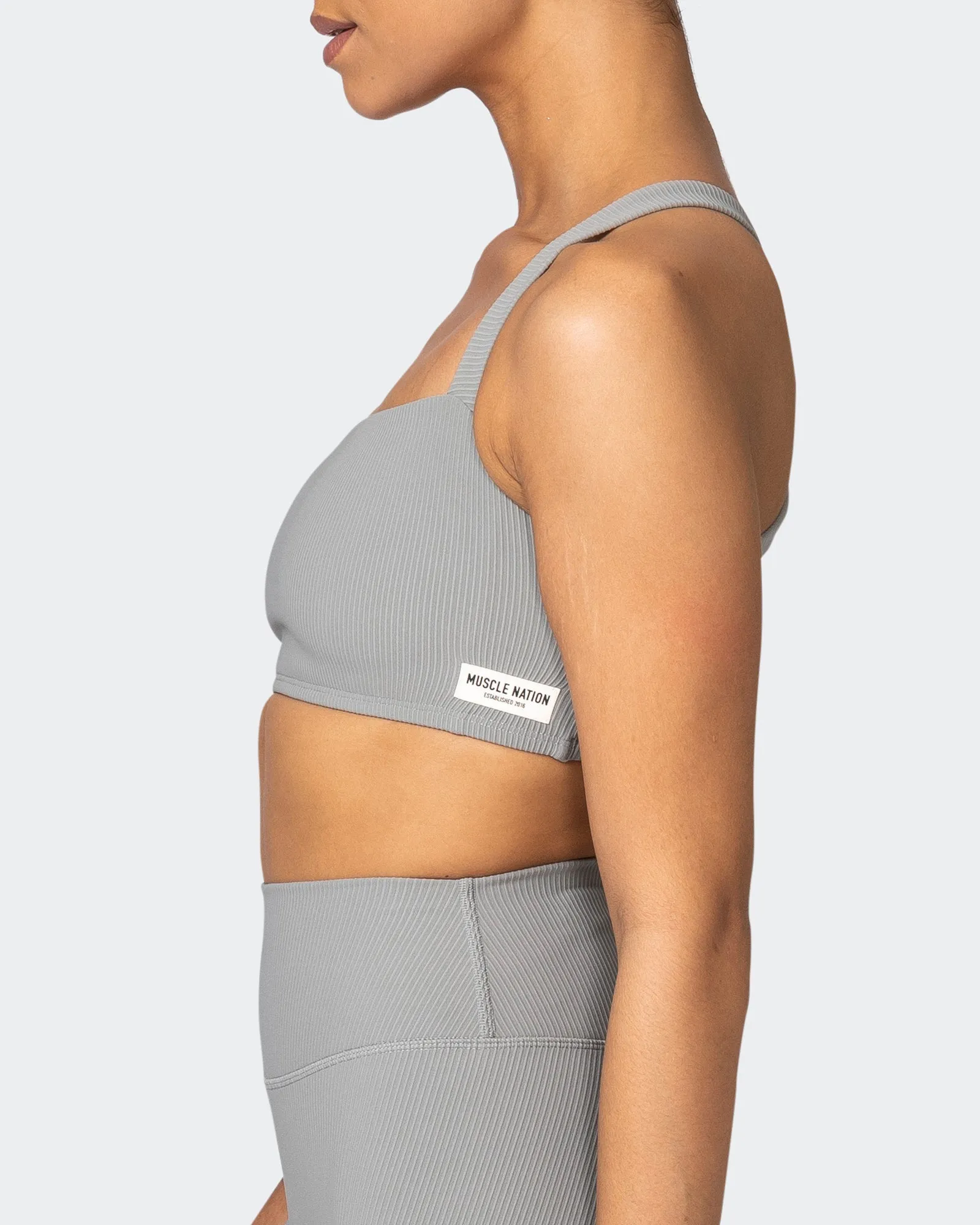 Twist Rib Bra - Zinc sold by Muscle Nation product image thumbnail 4