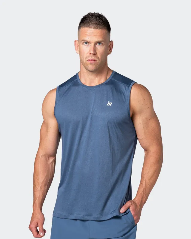 Reflective Training Tank - Denim Blue sold by Muscle Nation
