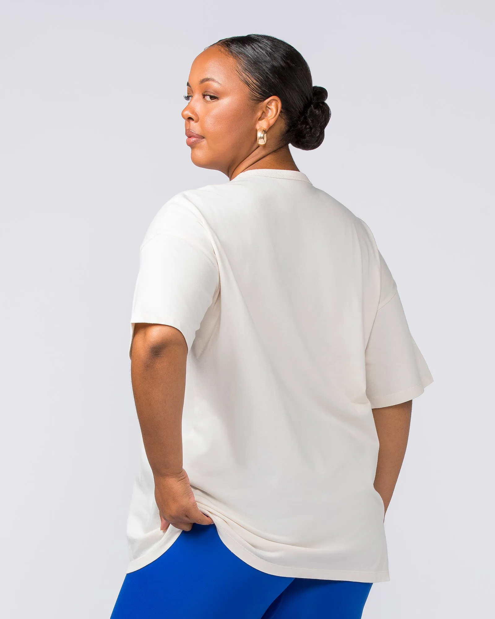 Womens Eat Pasta Run Faster Oversized Tee - Travertine sold by Muscle Nation product image thumbnail 4