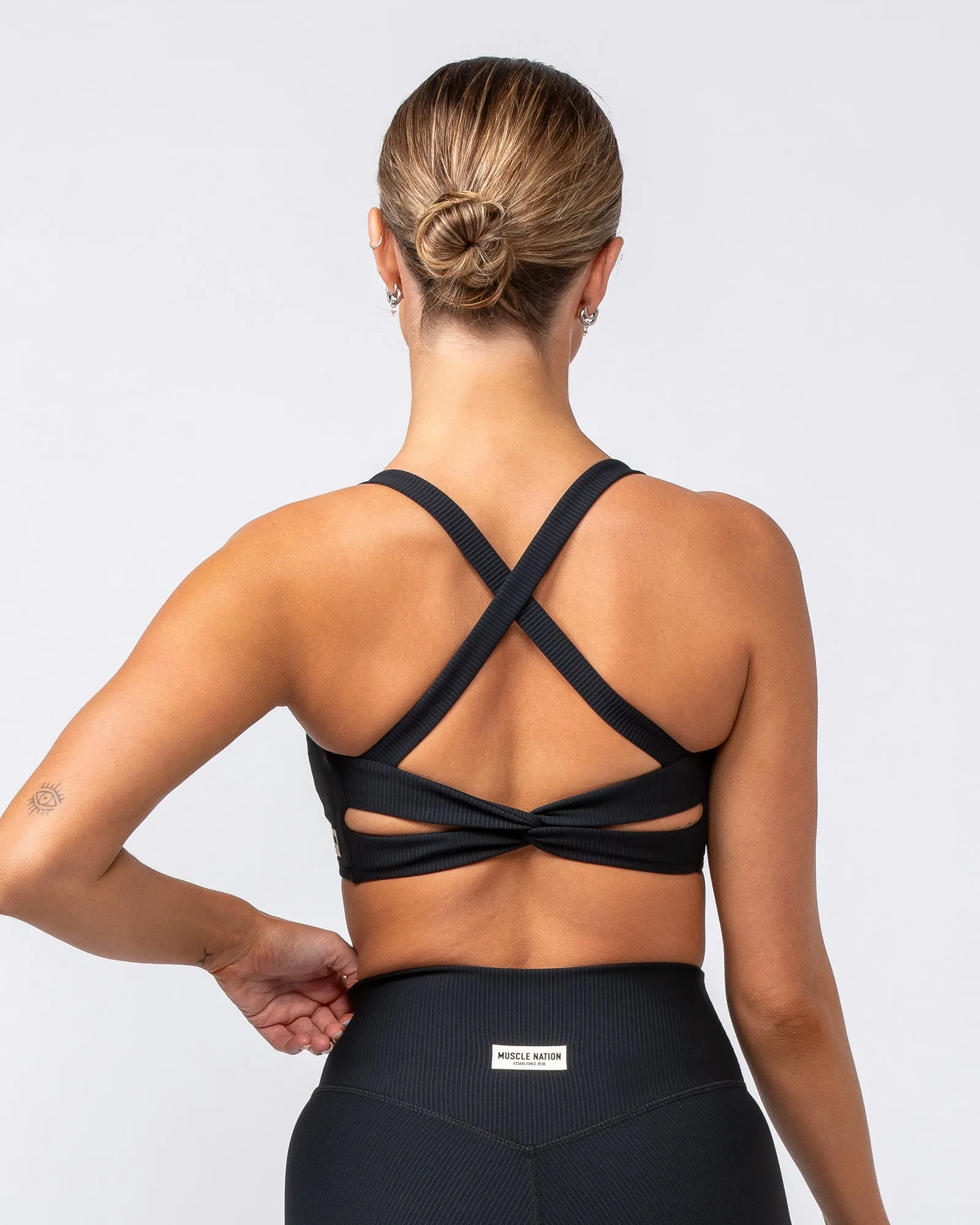Twist Rib Bra - Black sold by Muscle Nation product image thumbnail 4