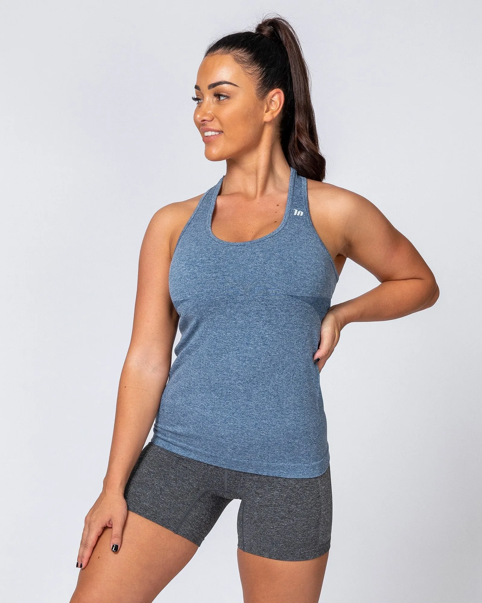 Comfort Seamless Tank - Navy Marl sold by Muscle Nation product image thumbnail 5