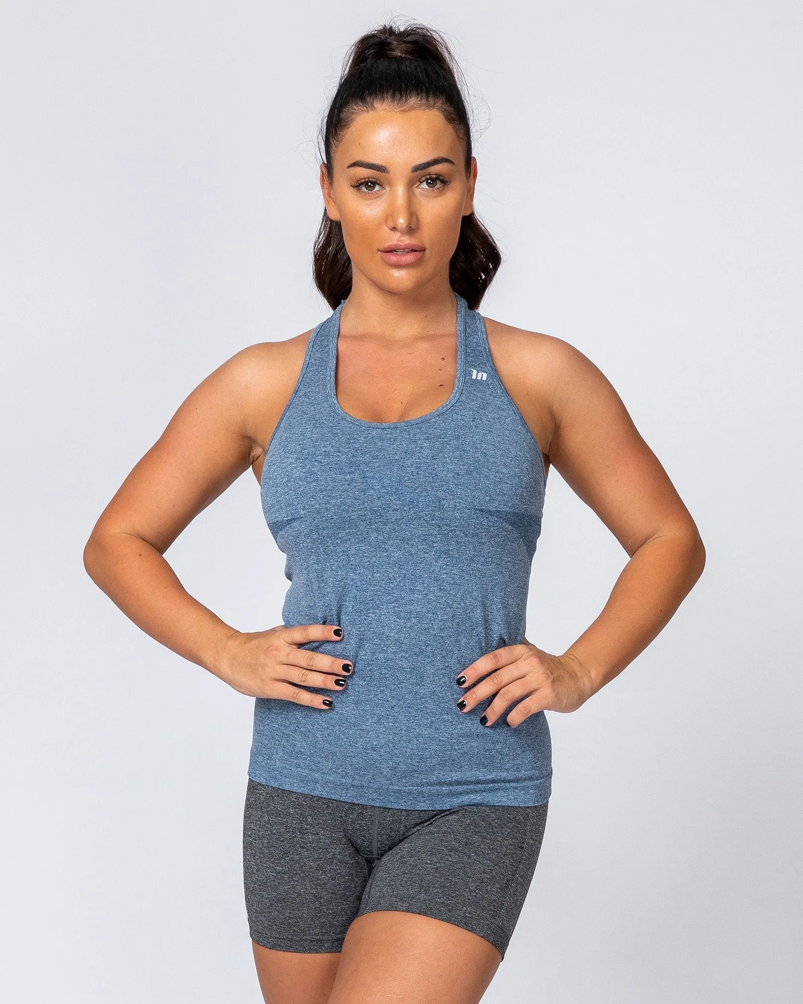Comfort Seamless Tank - Navy Marl sold by Muscle Nation