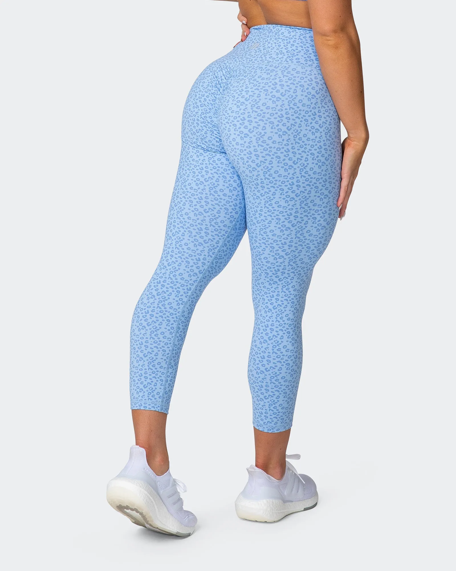 Signature Scrunch 7/8 Leggings - Periwinkle Mini Cheetah Print sold by Muscle Nation