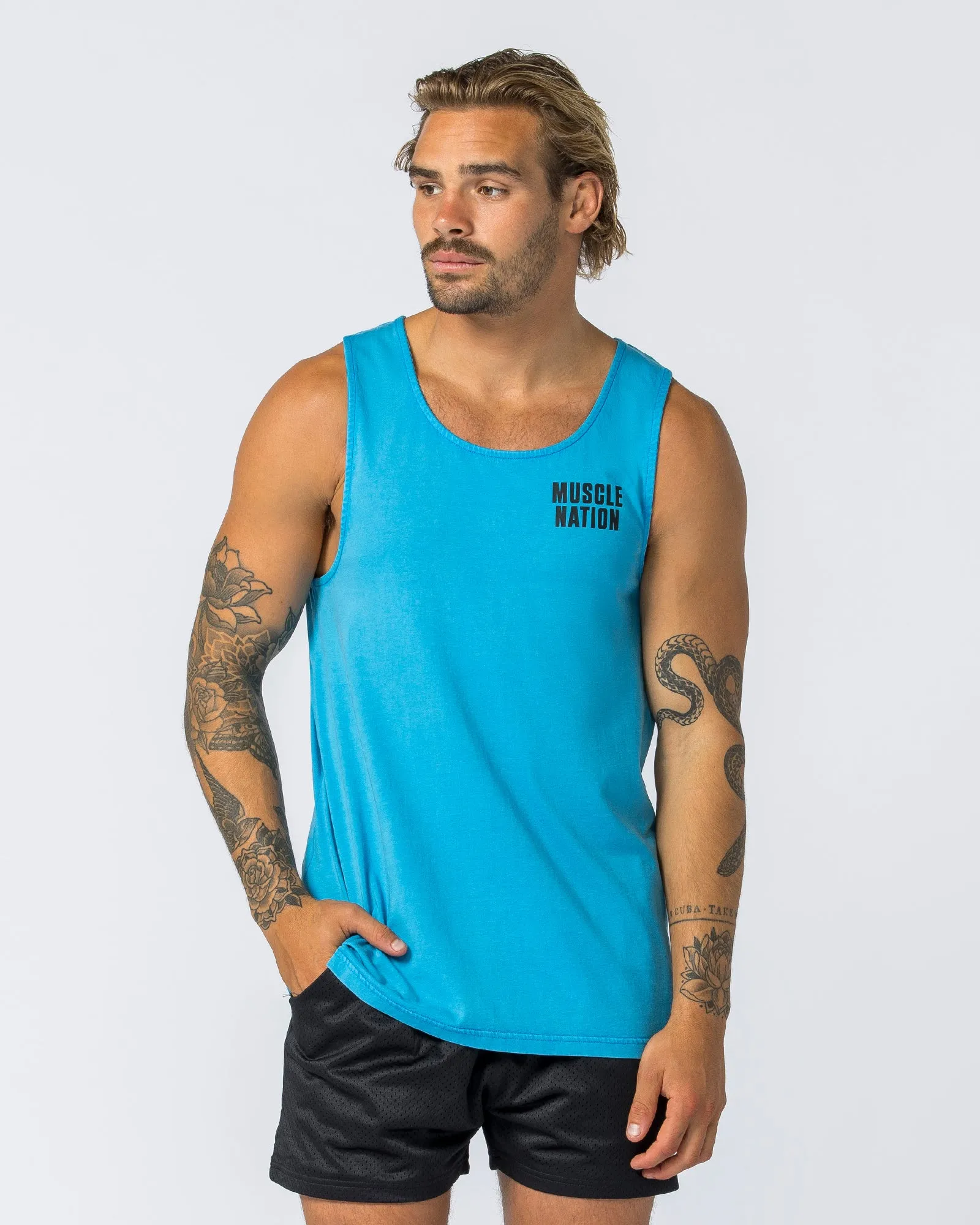 H Back Tank - Washed Adriatic Blue sold by Muscle Nation product image thumbnail 2