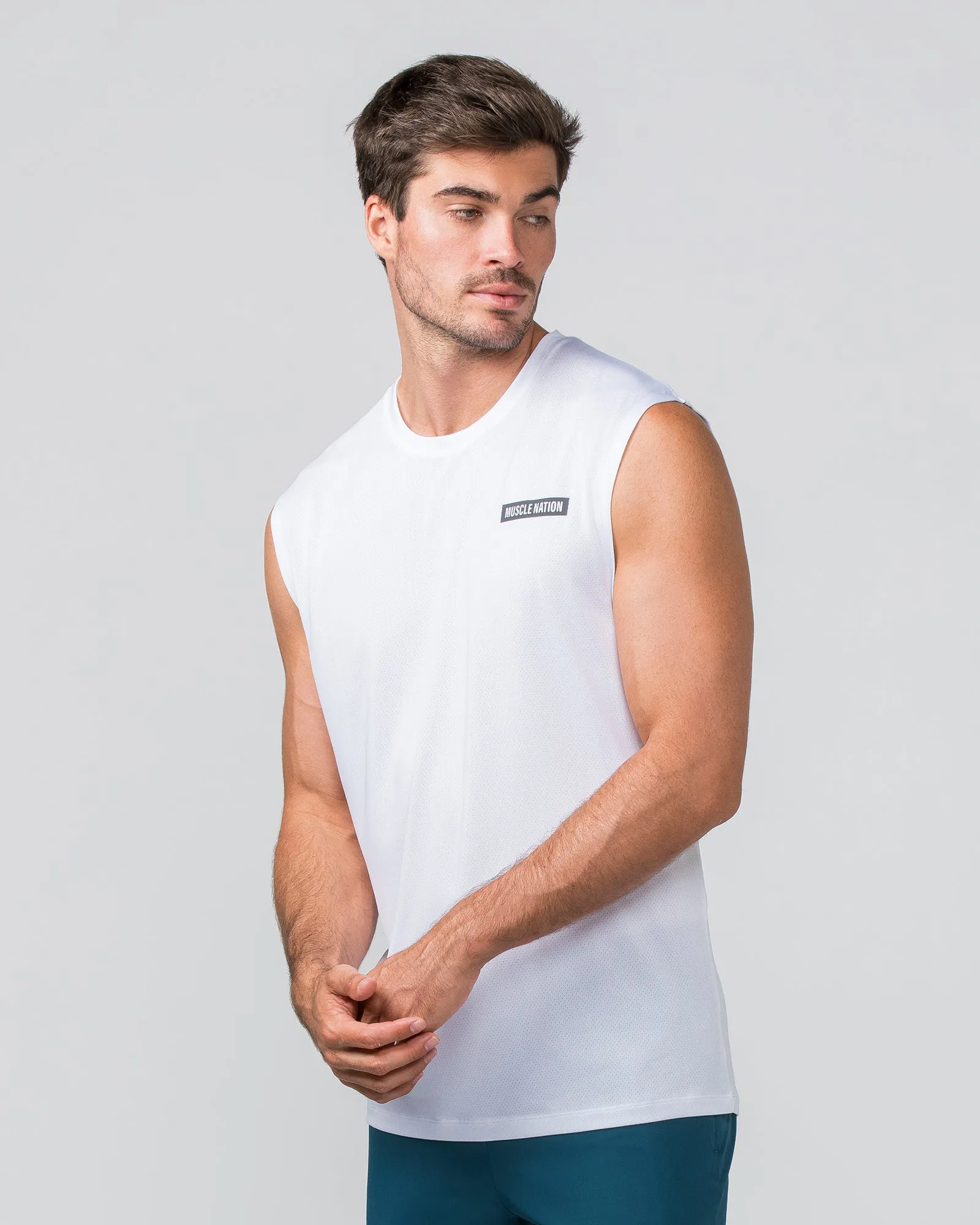 Relaxed Active Tank - White sold by Muscle Nation product image thumbnail 2