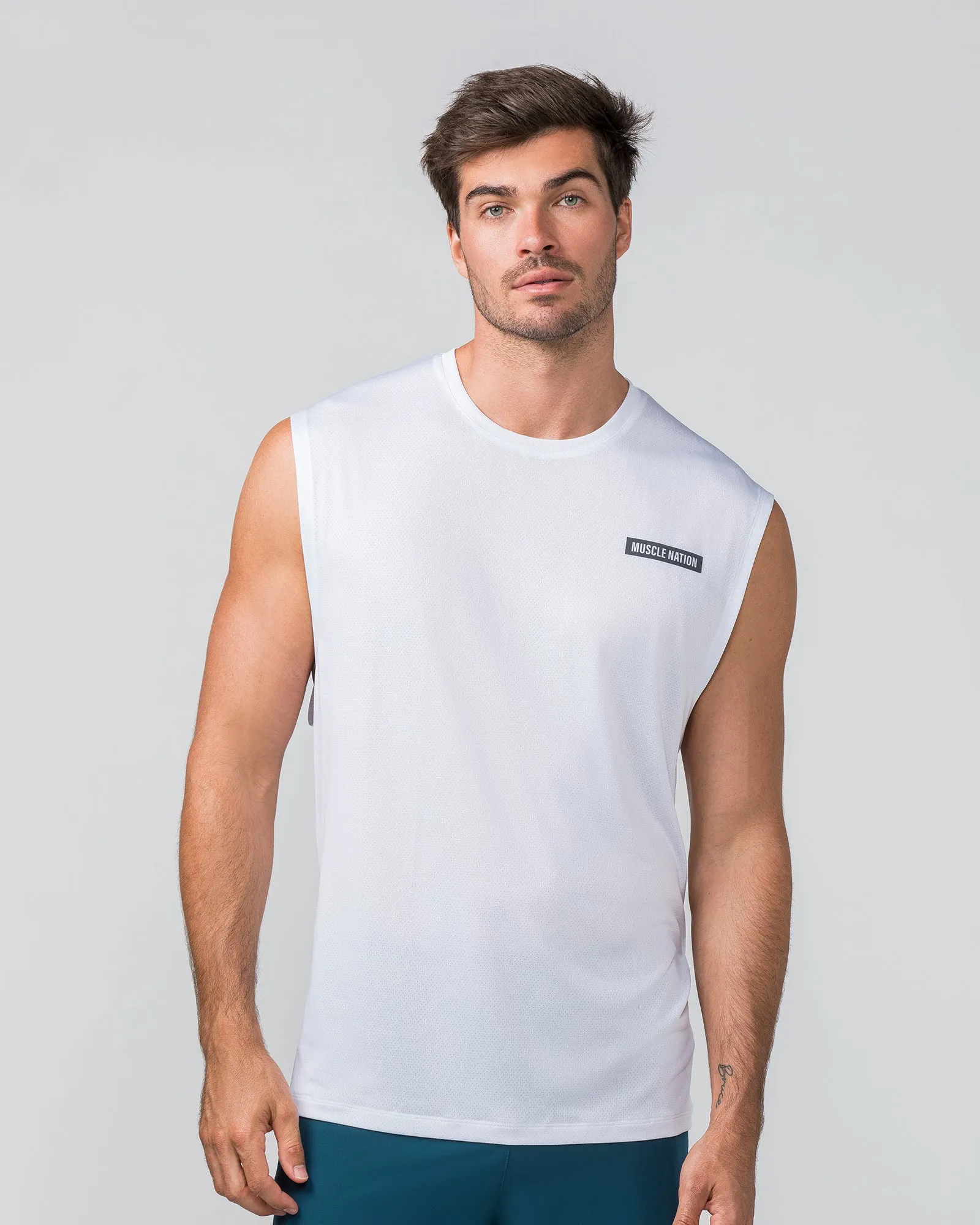 Relaxed Active Tank - White sold by Muscle Nation