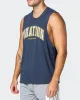 MNation Varsity Drop Arm Vintage Tank - Washed Dark Navy sold by Muscle Nation