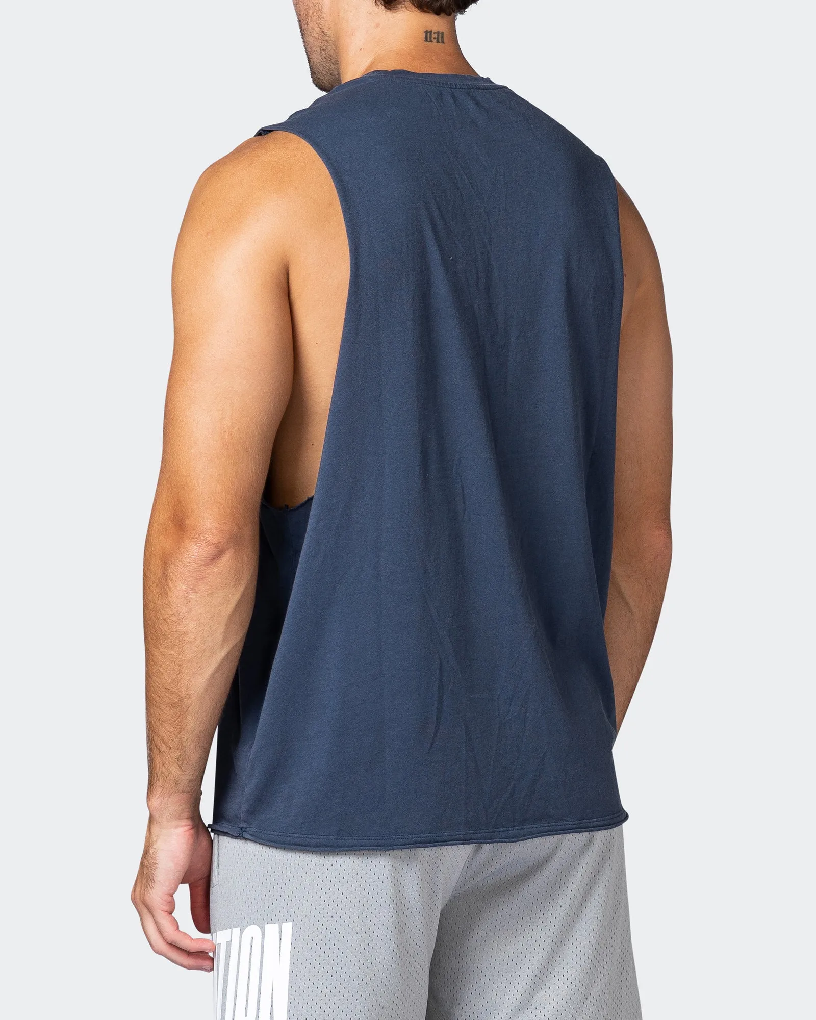 MNation Varsity Drop Arm Vintage Tank - Washed Dark Navy sold by Muscle Nation product image thumbnail 5