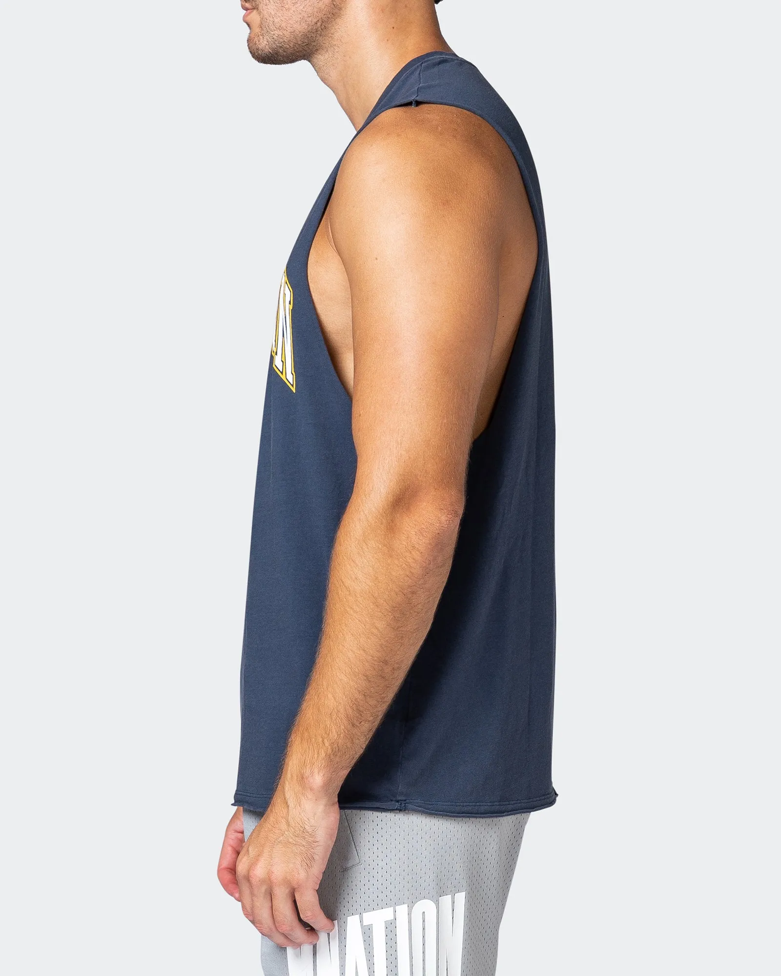MNation Varsity Drop Arm Vintage Tank - Washed Dark Navy sold by Muscle Nation product image thumbnail 4