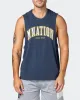 MNation Varsity Drop Arm Vintage Tank - Washed Dark Navy sold by Muscle Nation