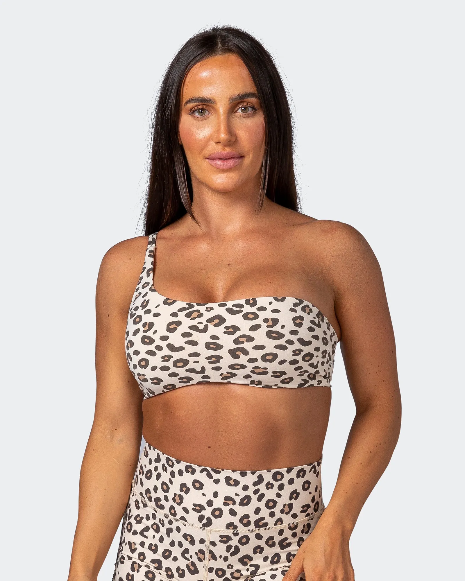 Movement One Shoulder Bralette - Cheetah Print sold by Muscle Nation