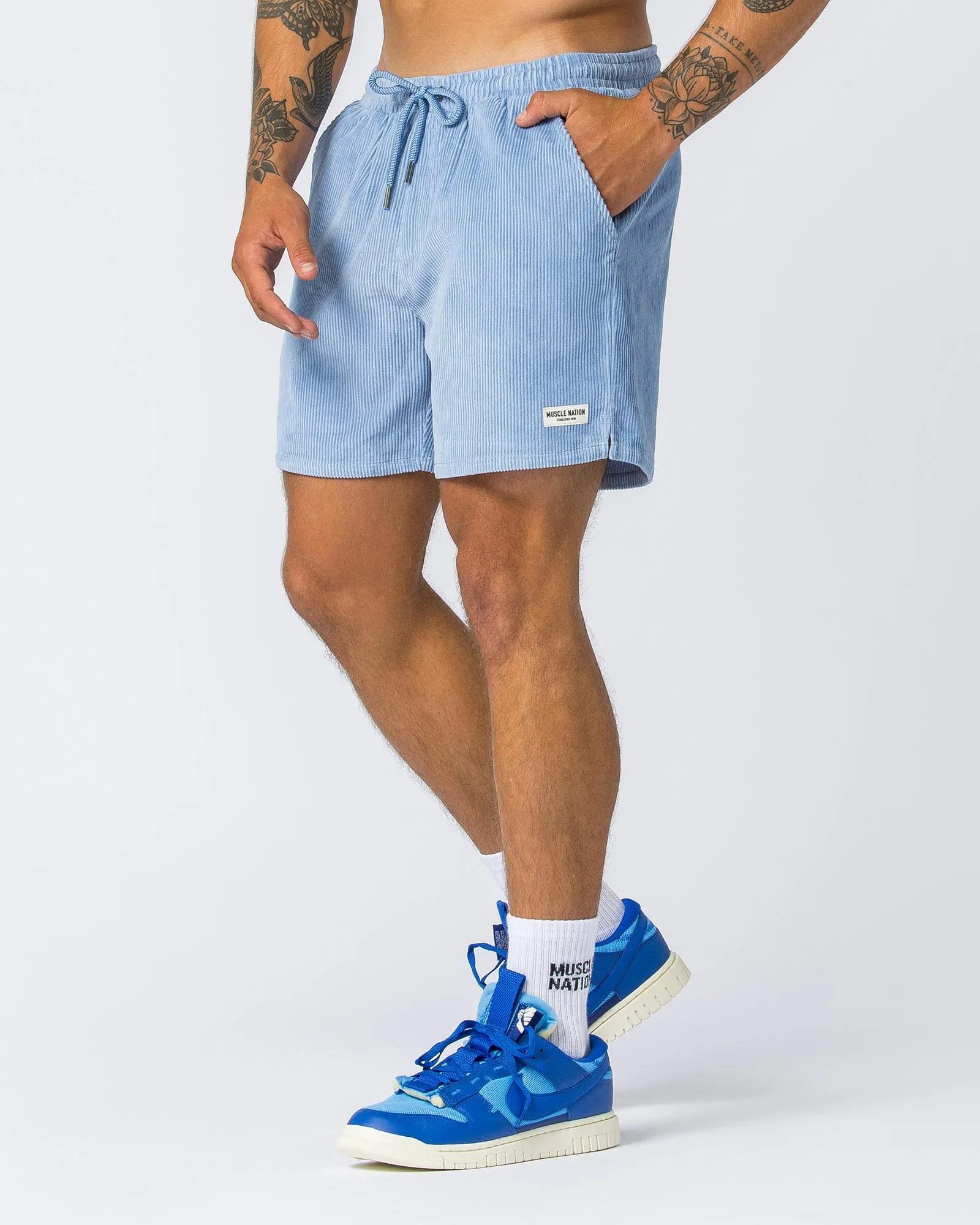 Daily Corduroy Shorts - Sky Blue sold by Muscle Nation