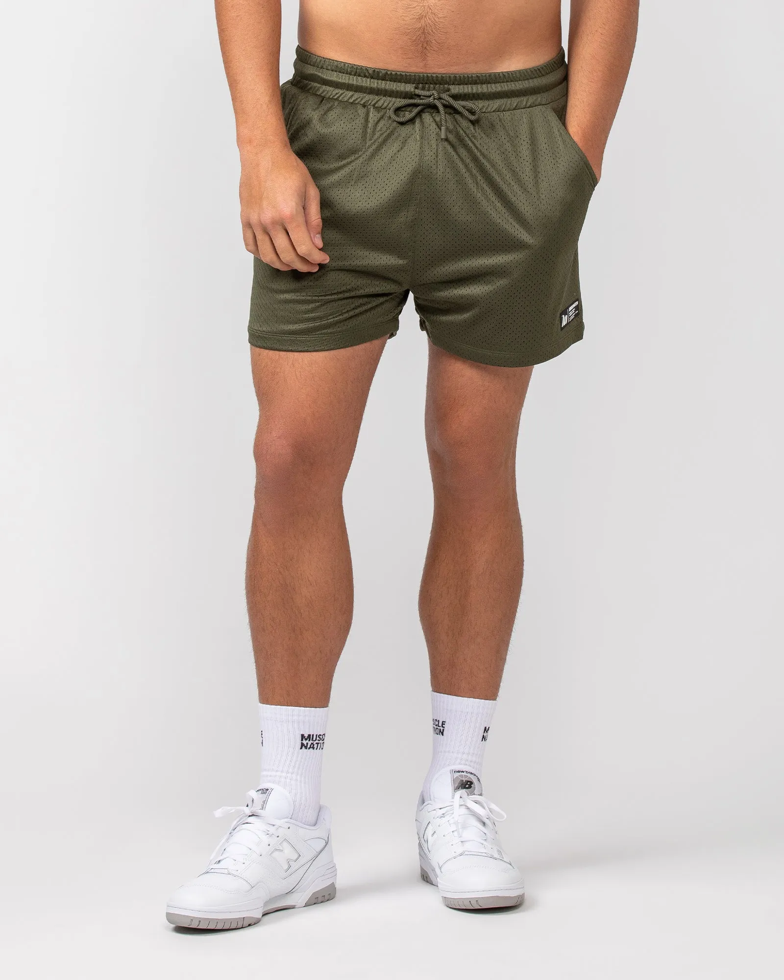 Lay Up 3.5" Shorts - Dark Khaki sold by Muscle Nation
