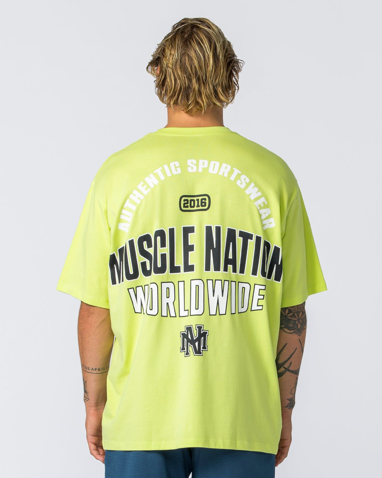 Clique Oversized Tee - Pale Cyber Lime sold by Muscle Nation product image thumbnail 5