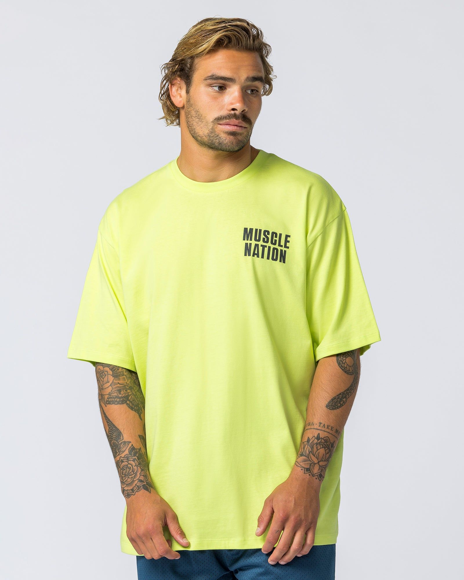 Clique Oversized Tee - Pale Cyber Lime sold by Muscle Nation product image thumbnail 3