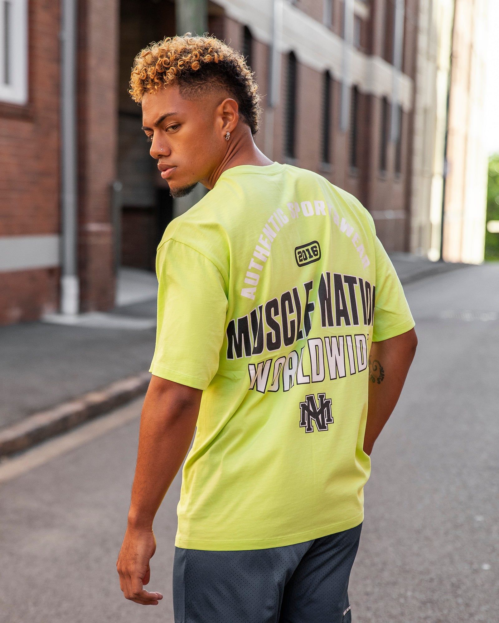 Clique Oversized Tee - Pale Cyber Lime sold by Muscle Nation
