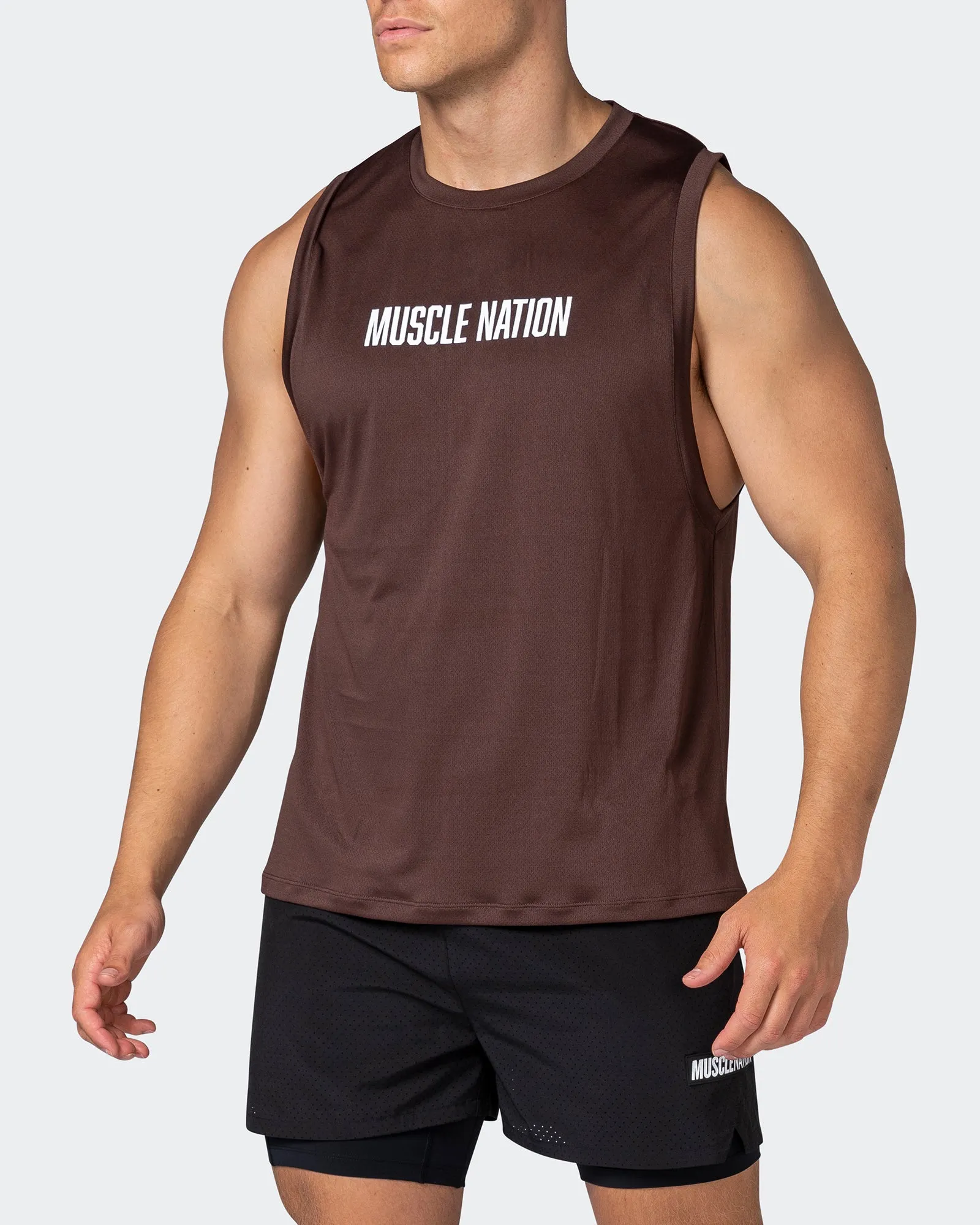 Burly Training Tank - Coffee sold by Muscle Nation product image thumbnail 3