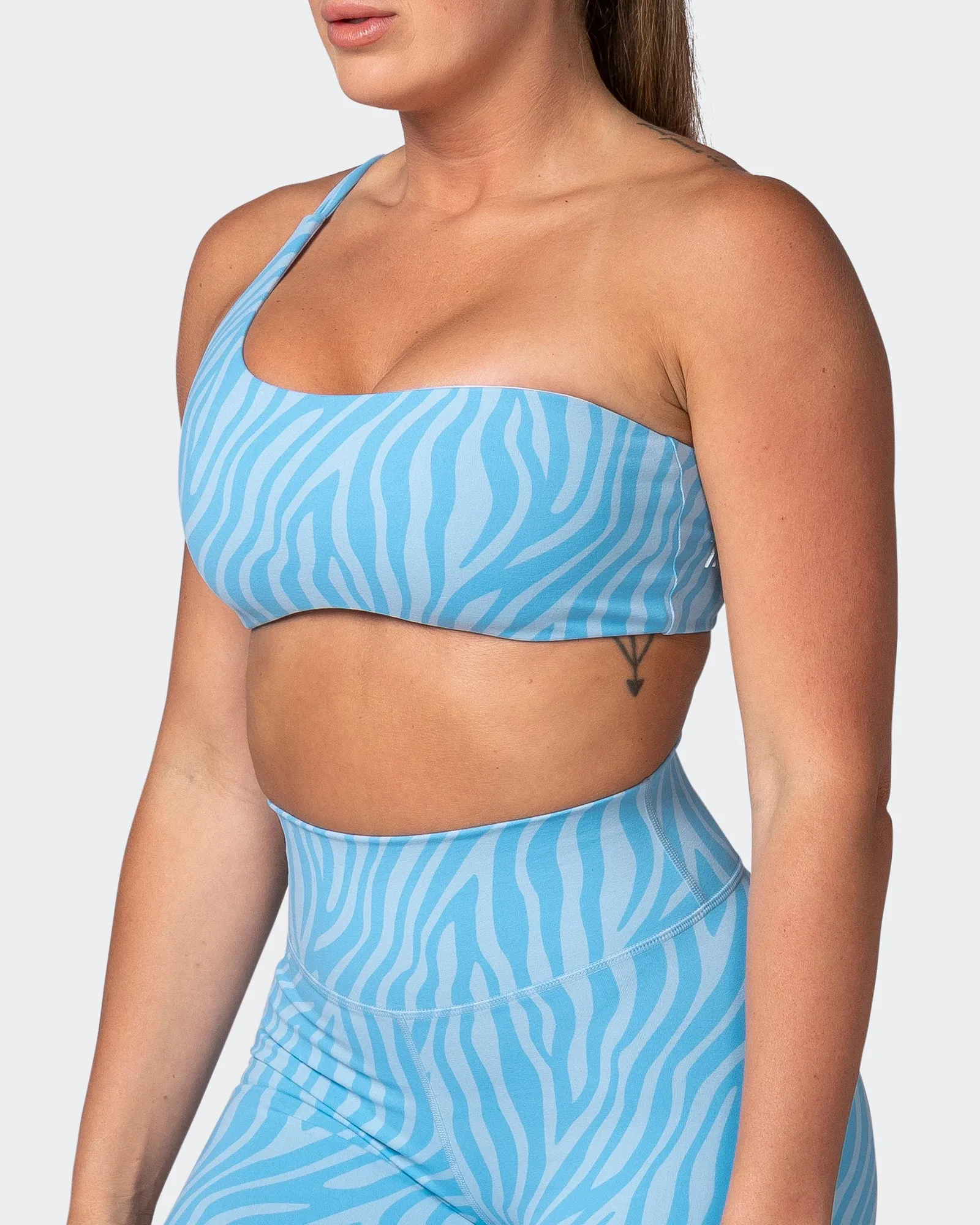 Movement One Shoulder Bralette - Alaska Zebra Print sold by Muscle Nation product image thumbnail 3