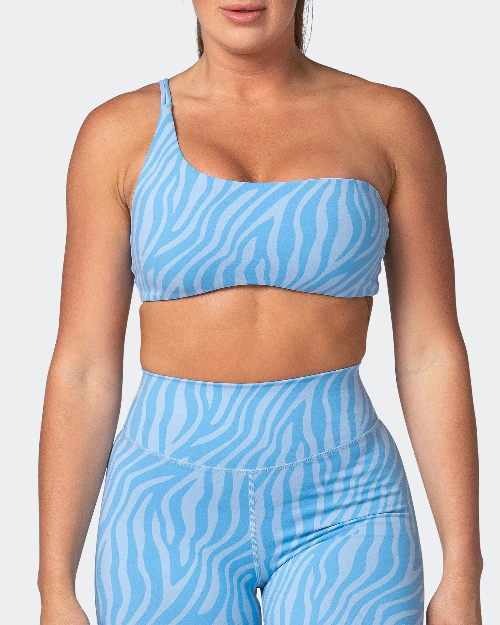Movement One Shoulder Bralette - Alaska Zebra Print sold by Muscle Nation product image thumbnail 2