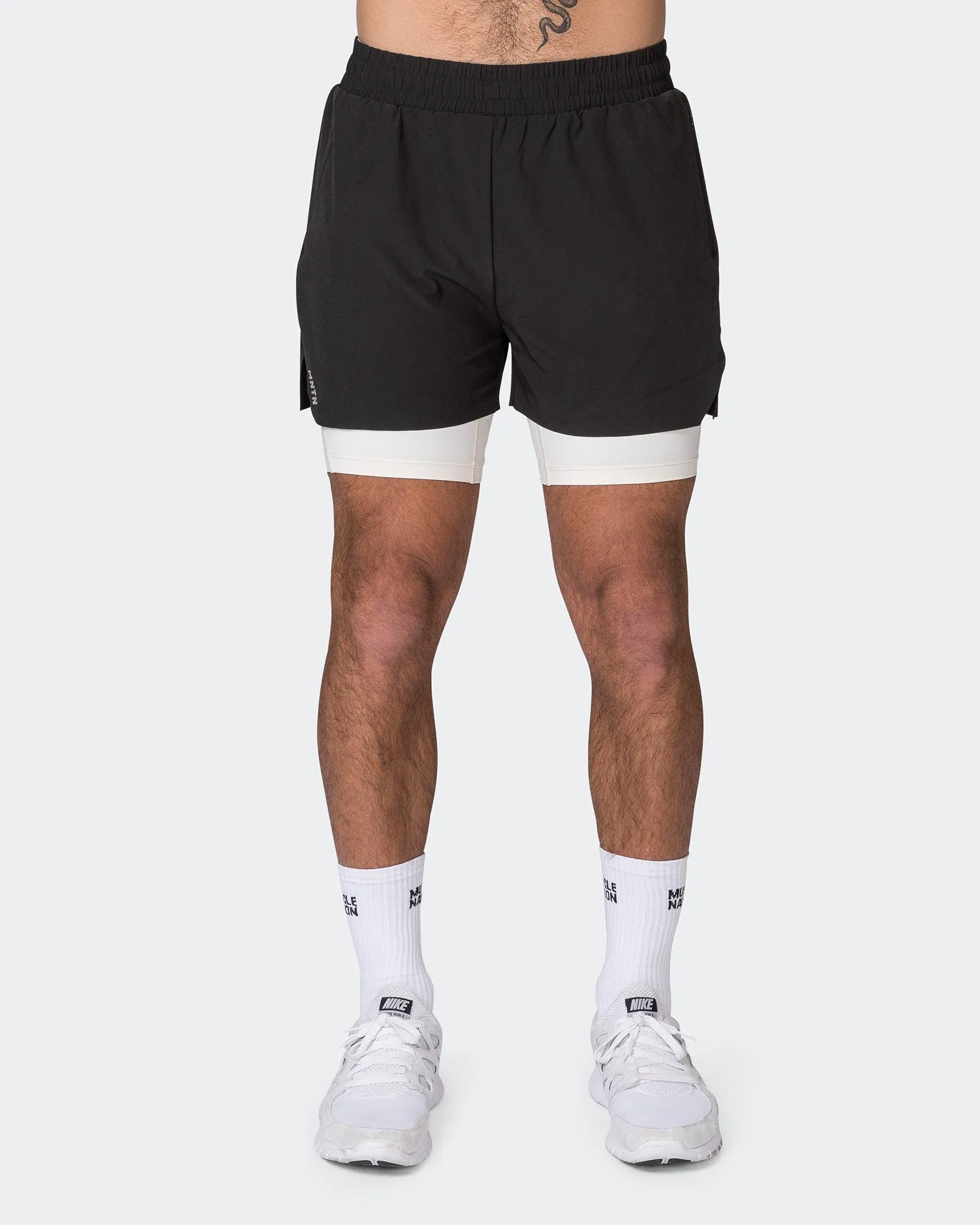 Replay 3" Shorts - Black/Travertine sold by Muscle Nation product image thumbnail 2