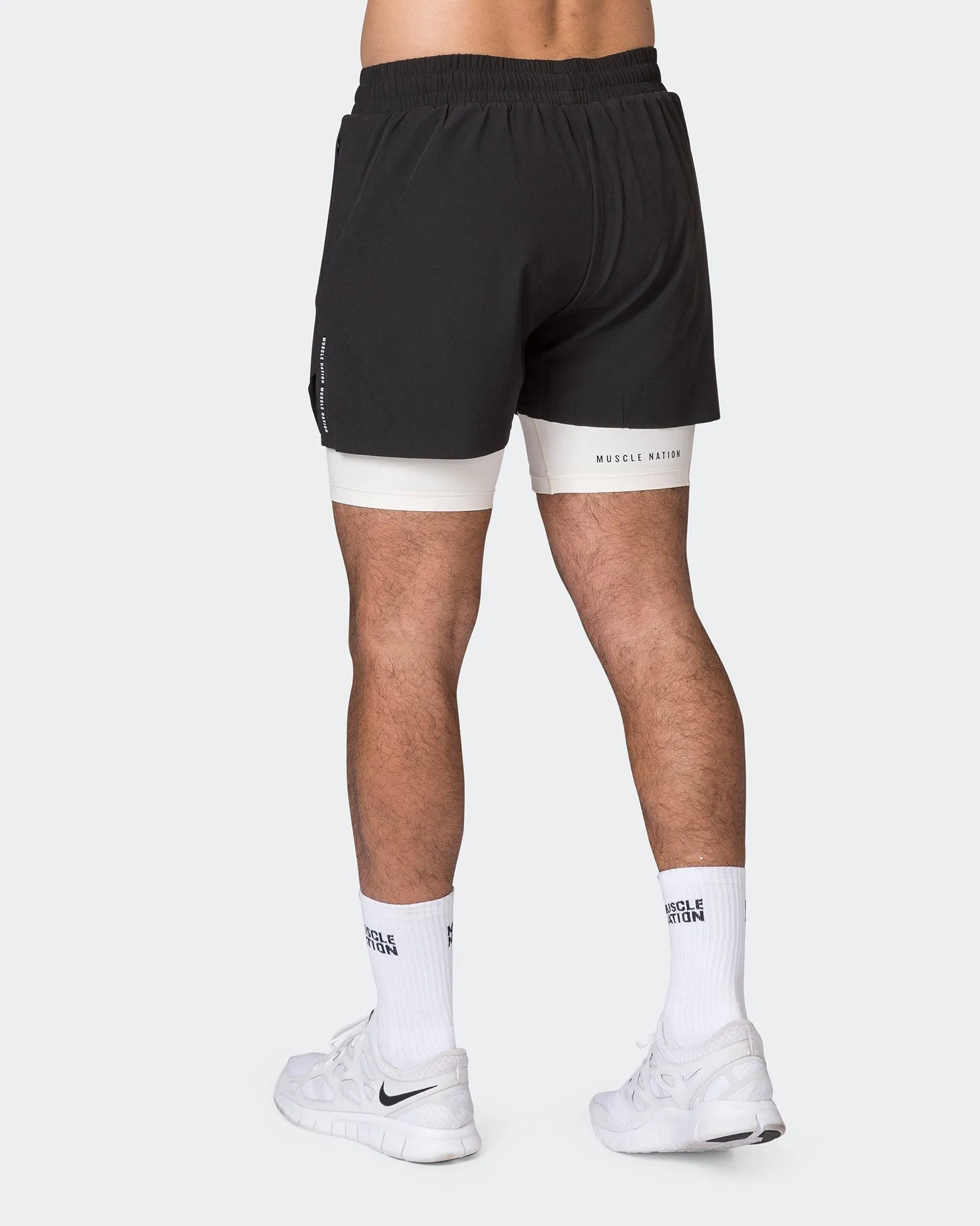 Replay 3" Shorts - Black/Travertine sold by Muscle Nation product image thumbnail 5