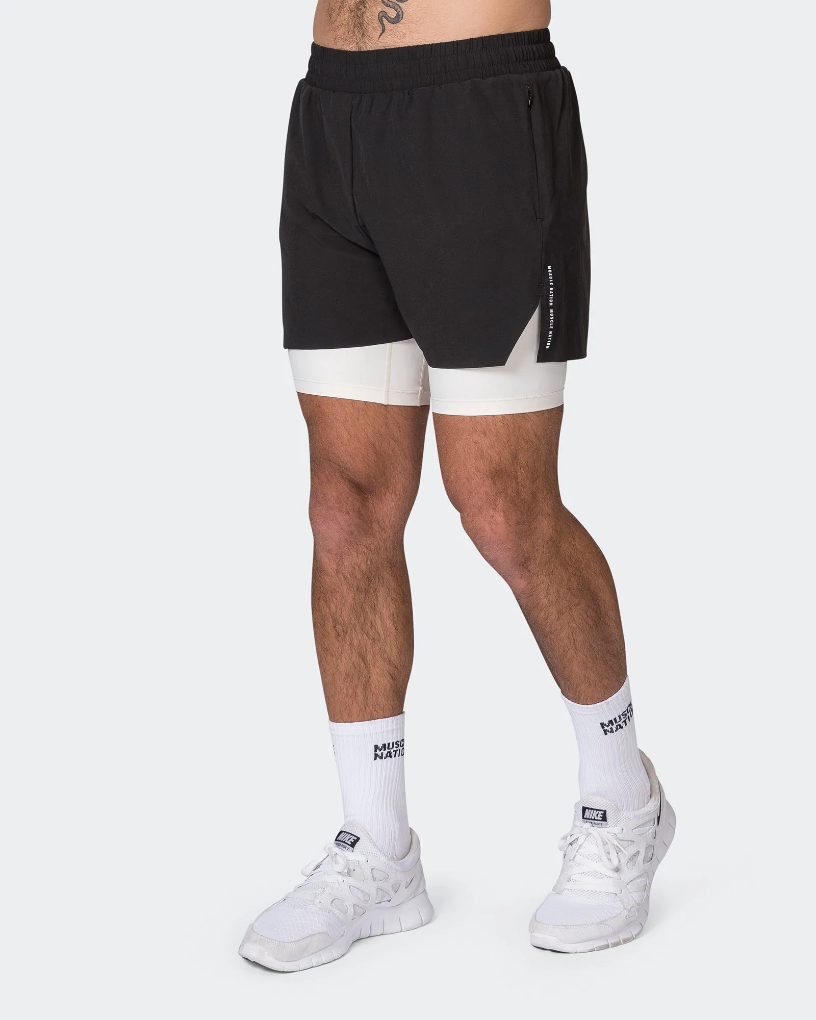 Replay 3" Shorts - Black/Travertine sold by Muscle Nation product image thumbnail 3