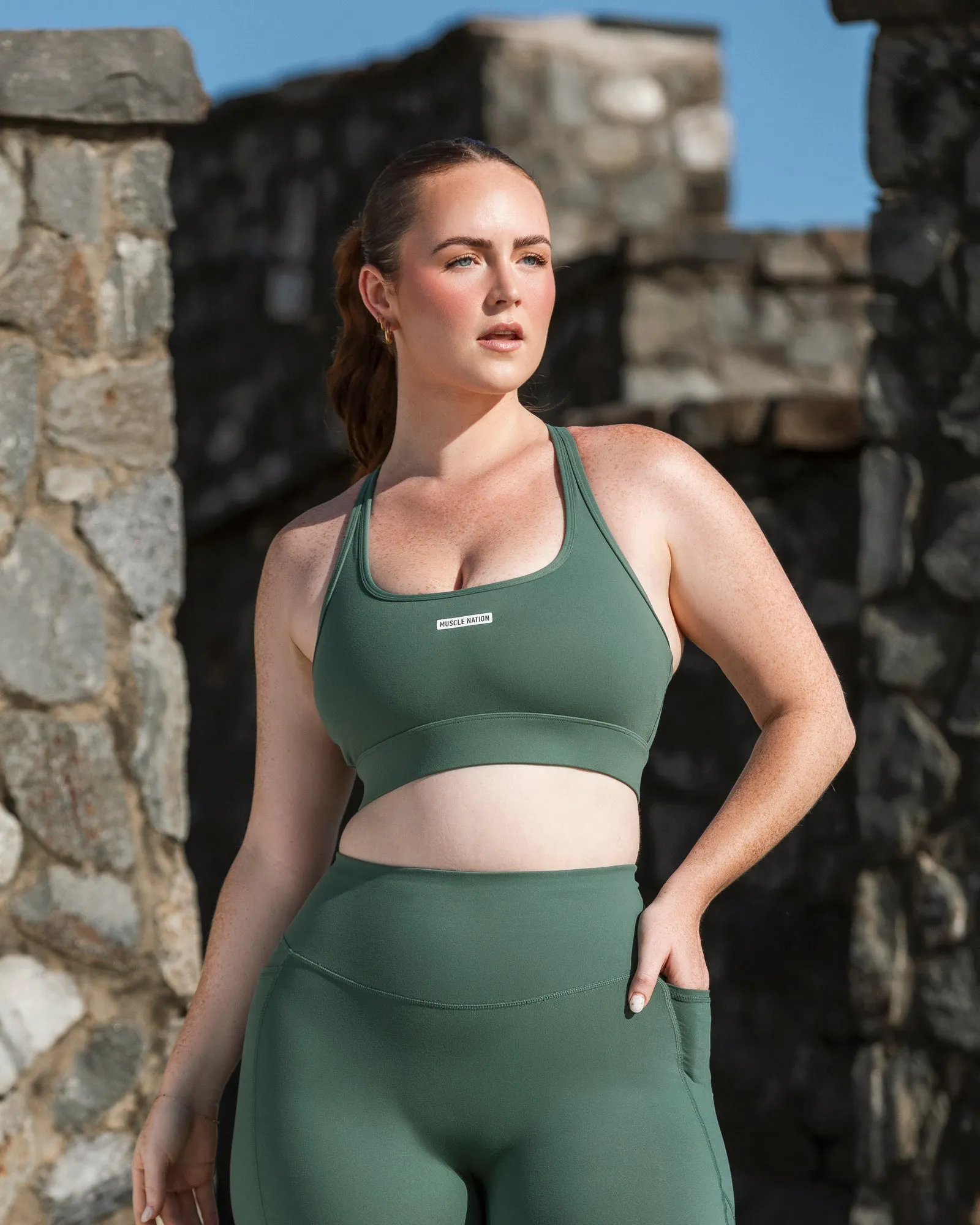 Faster Bra - Mineral Green sold by Muscle Nation