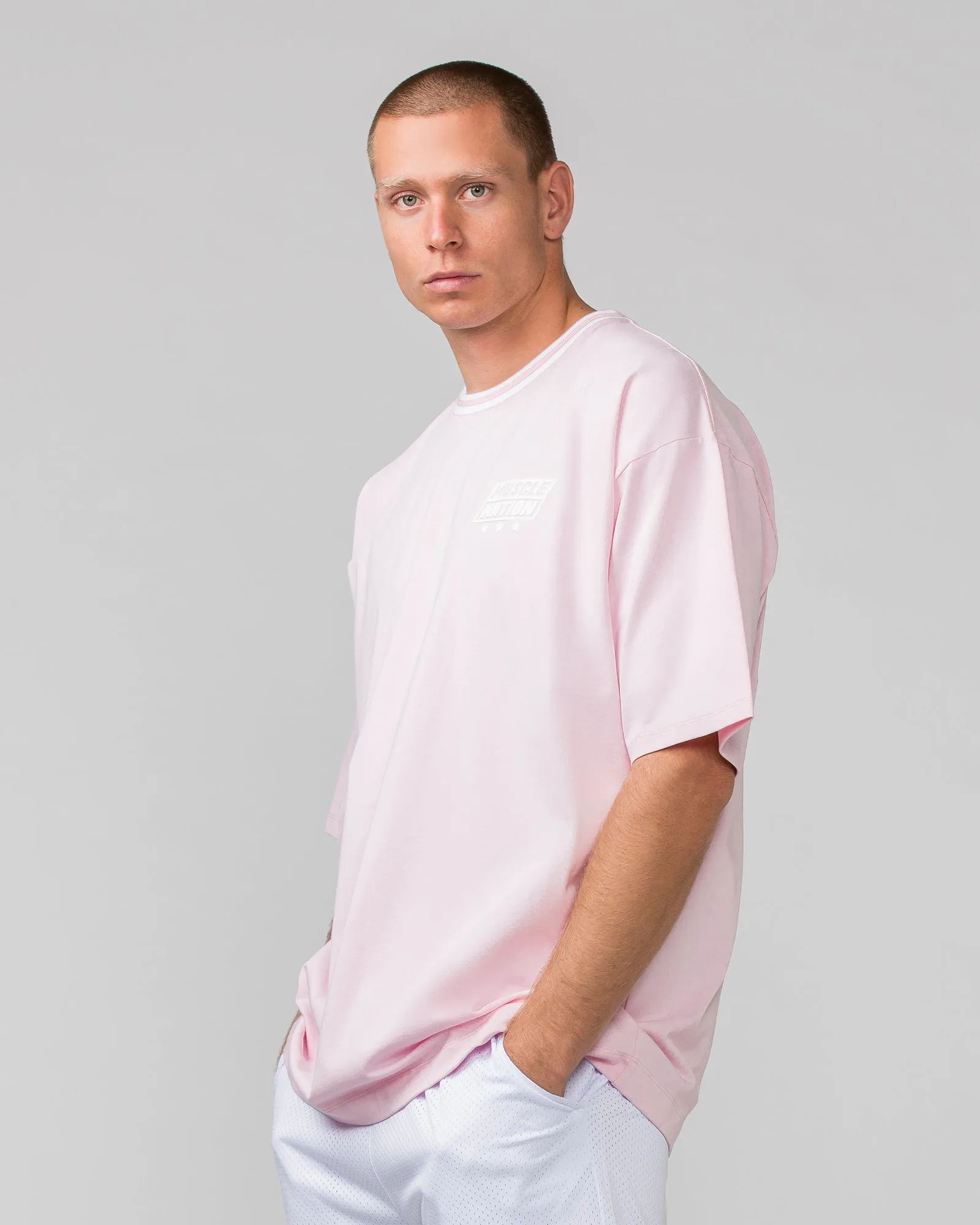 Throwback Oversized Tee - Soft Pink sold by Muscle Nation product image thumbnail 3