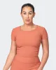 Rival Cropped Rib Top - Burnt Sienna sold by Muscle Nation
