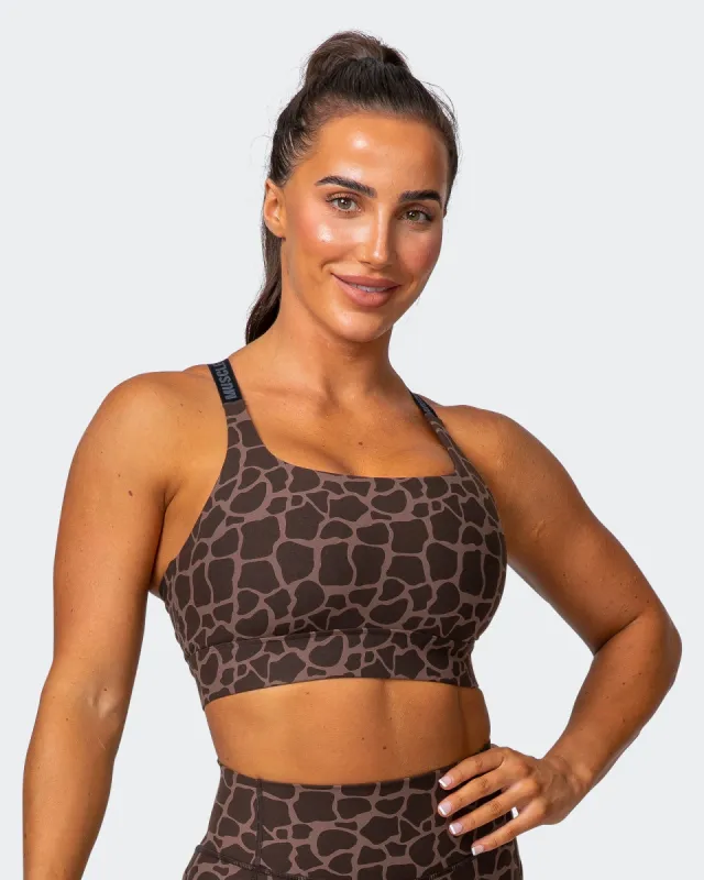 Stability Bra - Tonal Giraffe Print sold by Muscle Nation