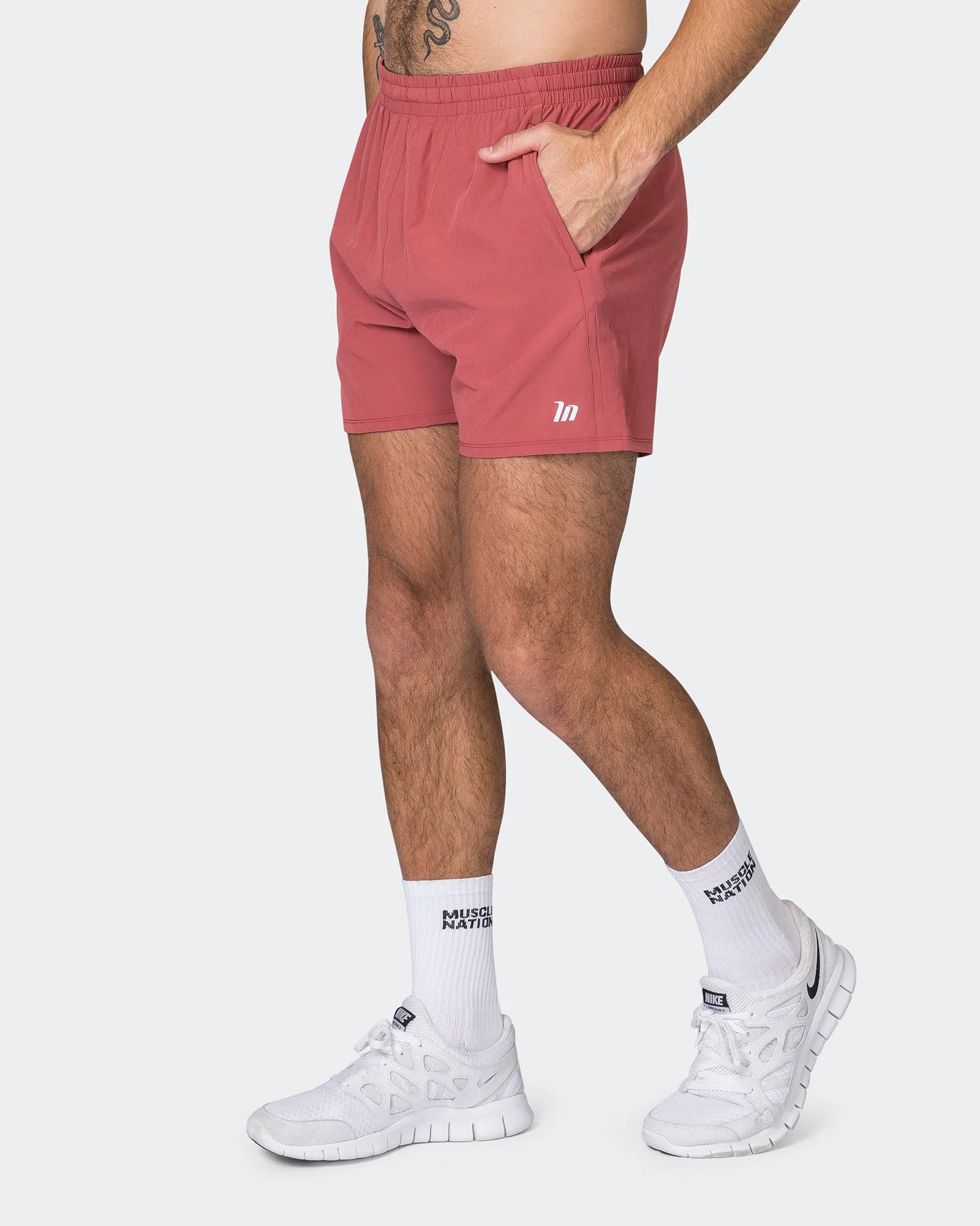 New Heights 4" Shorts - Dusty Red sold by Muscle Nation