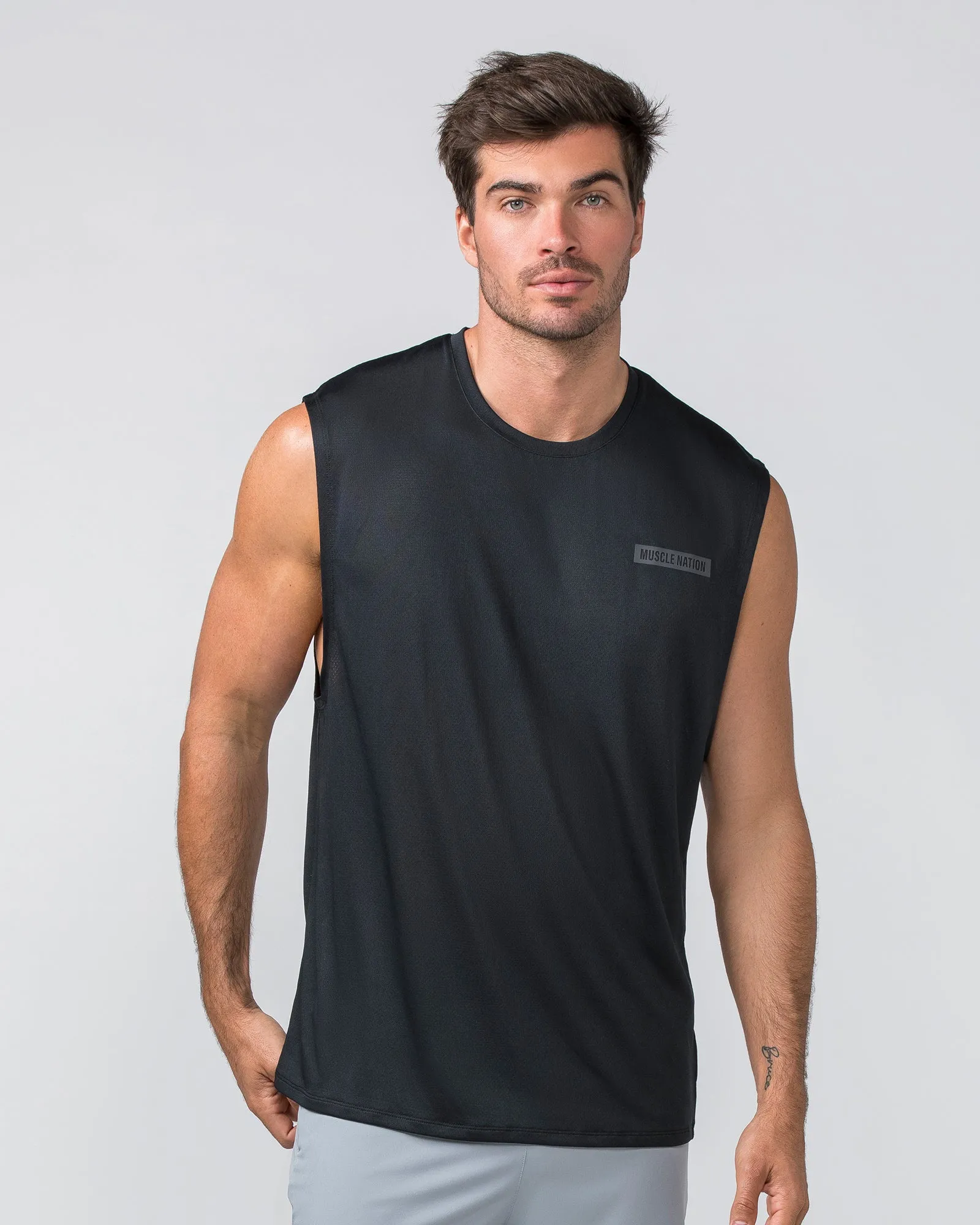 Relaxed Active Tank - Black sold by Muscle Nation