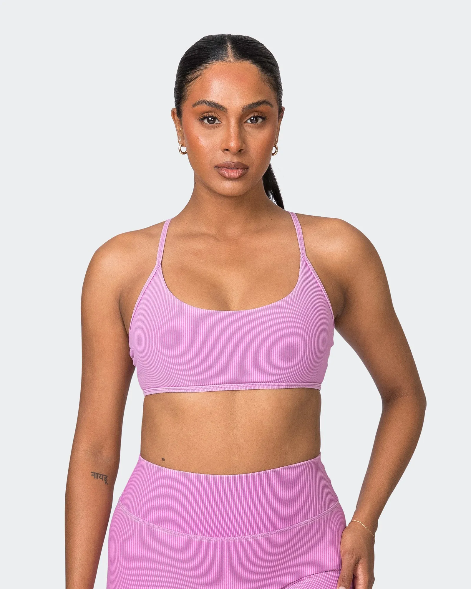 Essence Vintage Rib Bralette - Washed Dahlia sold by Muscle Nation