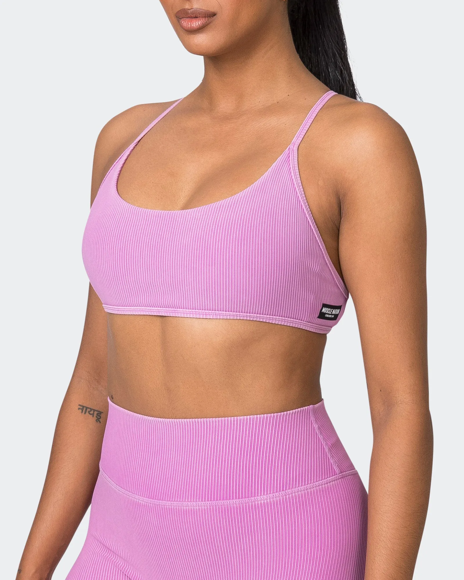 Essence Vintage Rib Bralette - Washed Dahlia sold by Muscle Nation product image thumbnail 4