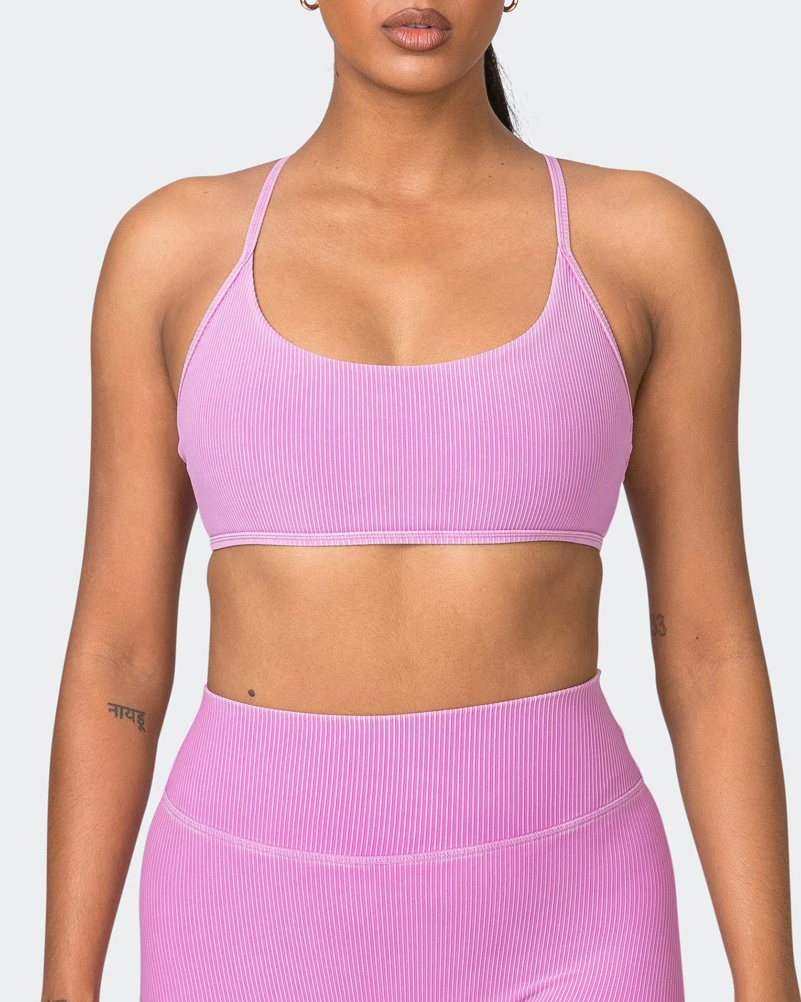 Essence Vintage Rib Bralette - Washed Dahlia sold by Muscle Nation product image thumbnail 3