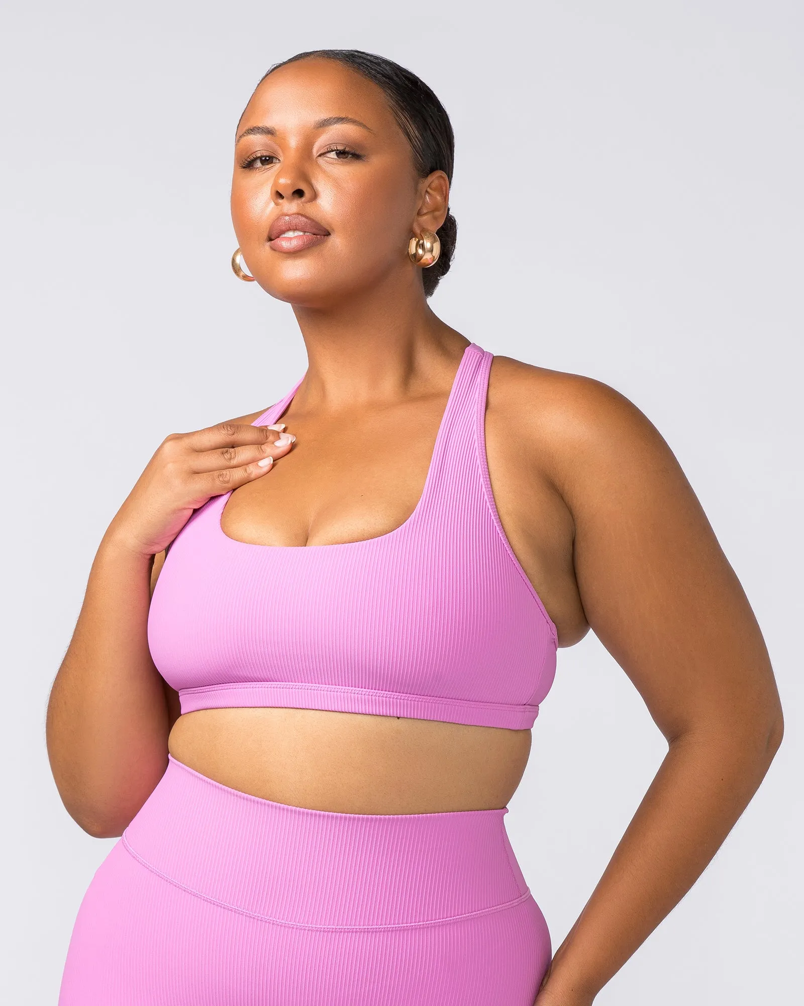 Flex Rib Bra - Fondant Pink sold by Muscle Nation