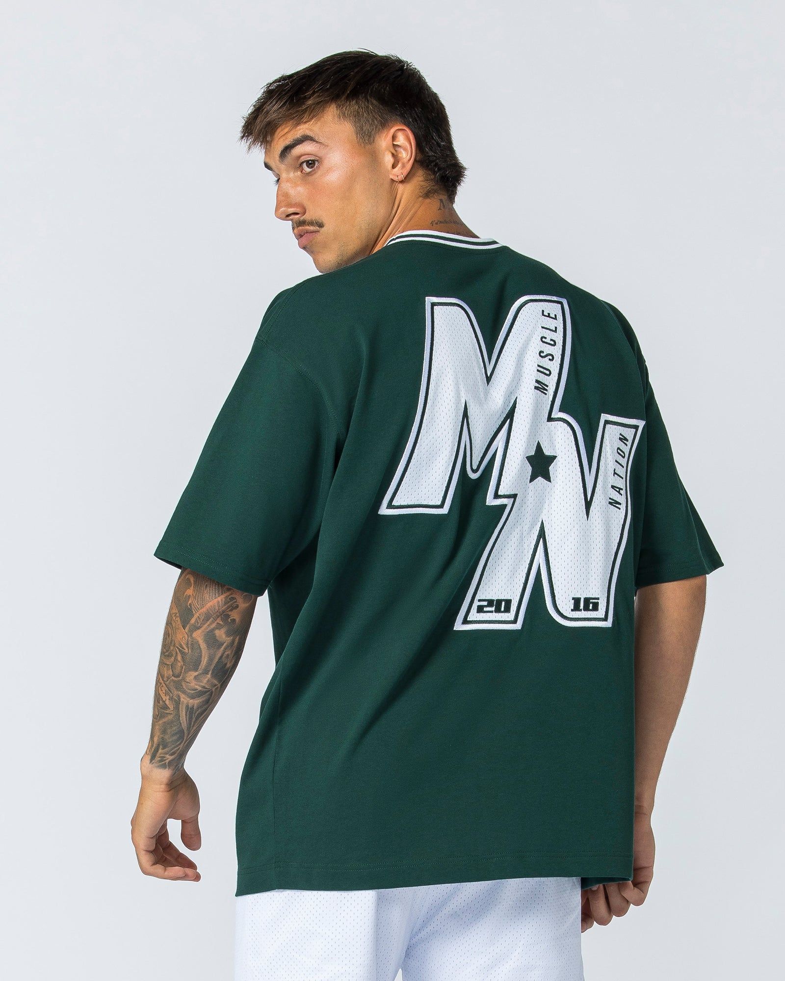 Throwback Oversized Tee - Sporting Green sold by Muscle Nation