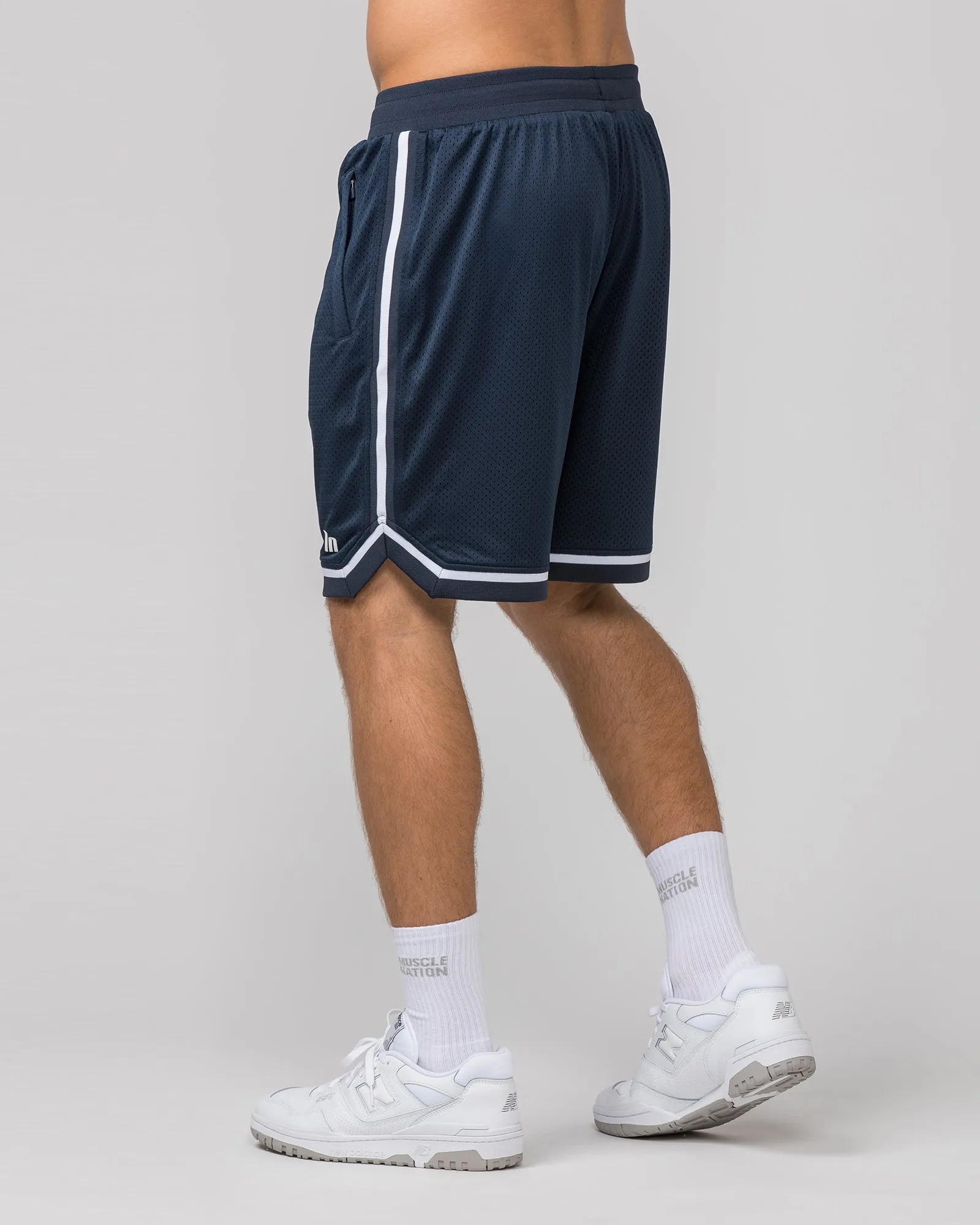 Mens 8" Basketball Shorts - Navy sold by Muscle Nation product image thumbnail 4