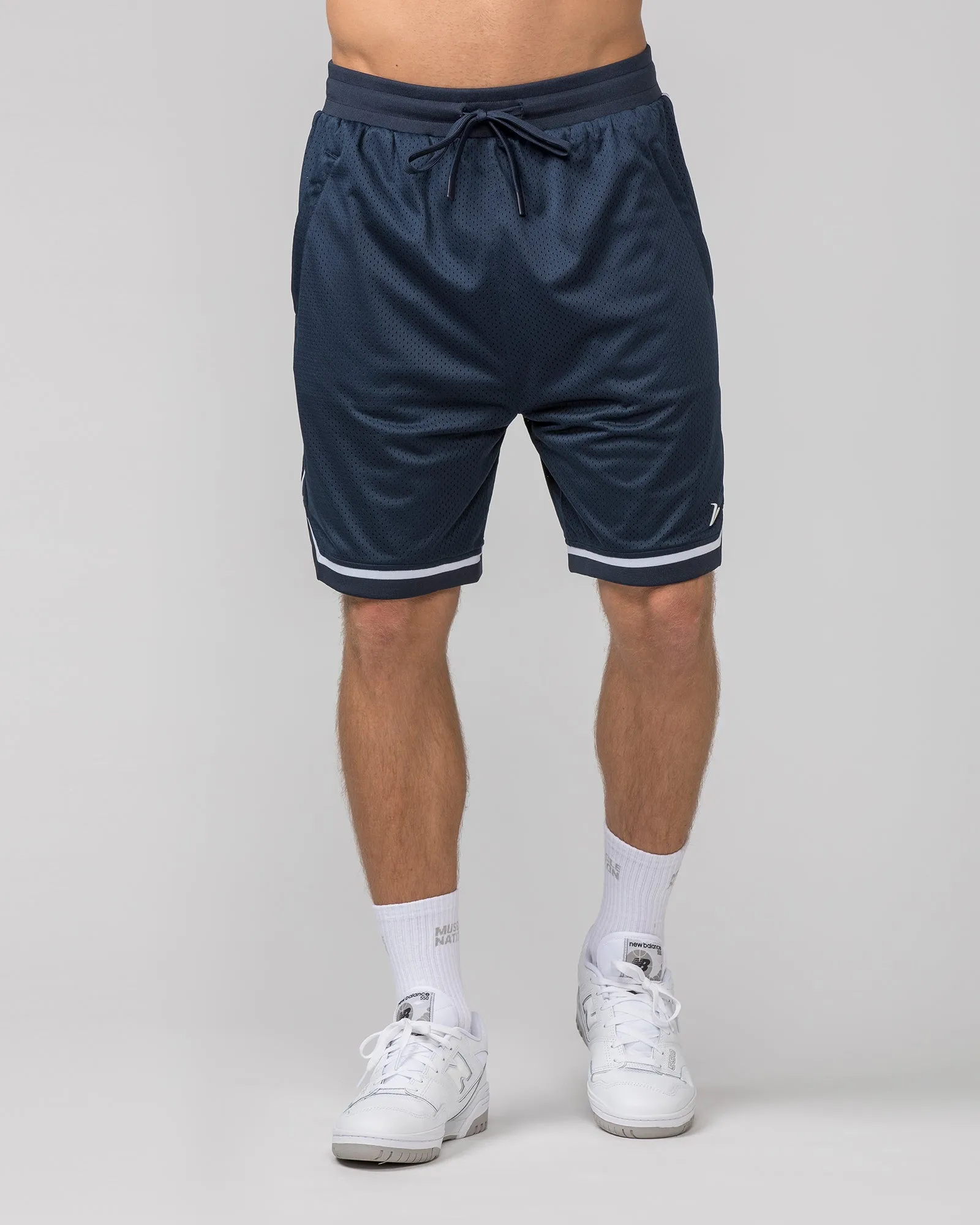 Mens 8" Basketball Shorts - Navy sold by Muscle Nation product image thumbnail 2