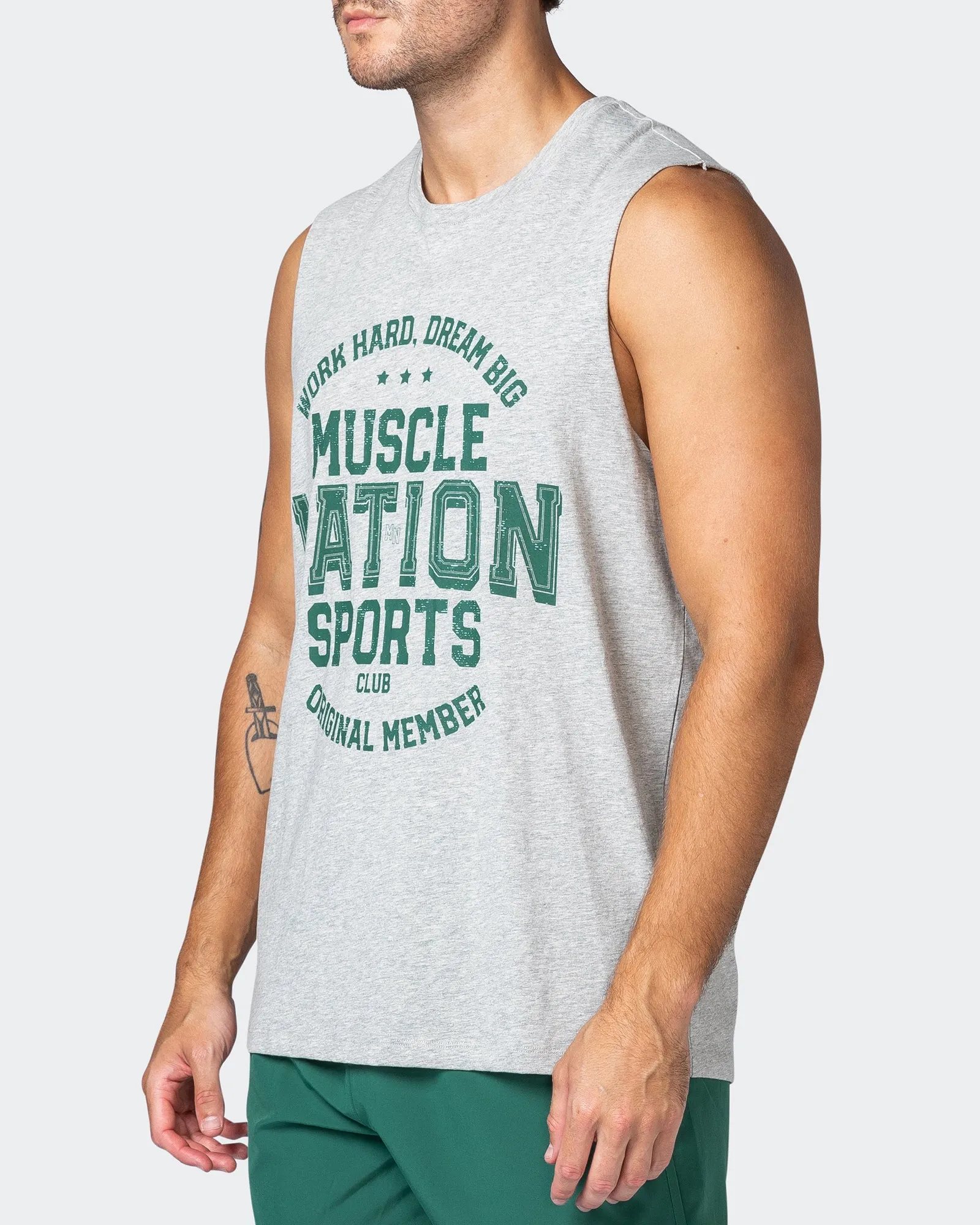 Team MN Tank - Light Grey Marl sold by Muscle Nation product image thumbnail 3