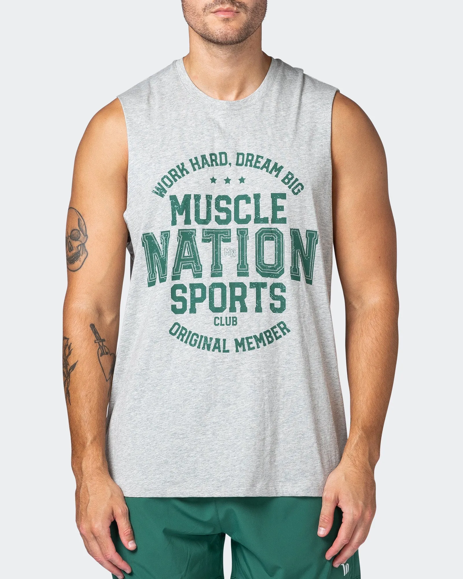 Team MN Tank - Light Grey Marl sold by Muscle Nation product image thumbnail 2