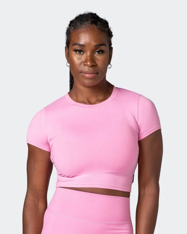 MN Everyday Cropped Tee - Candy Pink sold by Muscle Nation