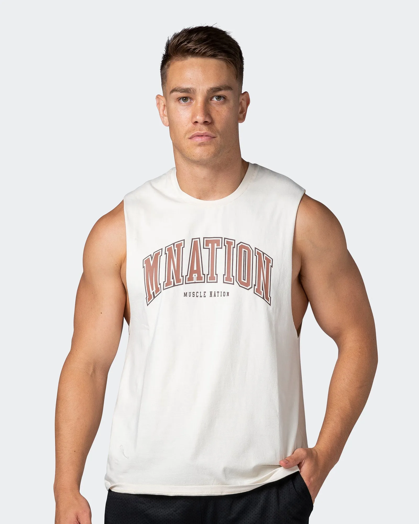 MNation Varsity Drop Arm Tank - Dew sold by Muscle Nation