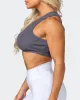 HBxMN Bliss Rib Cropped Tank - Charcoal sold by Muscle Nation