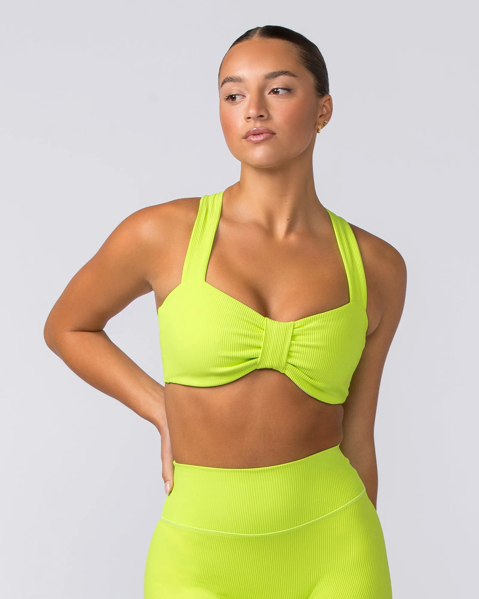 Lush Rib Bralette - Cyber Lime sold by Muscle Nation product image thumbnail 2