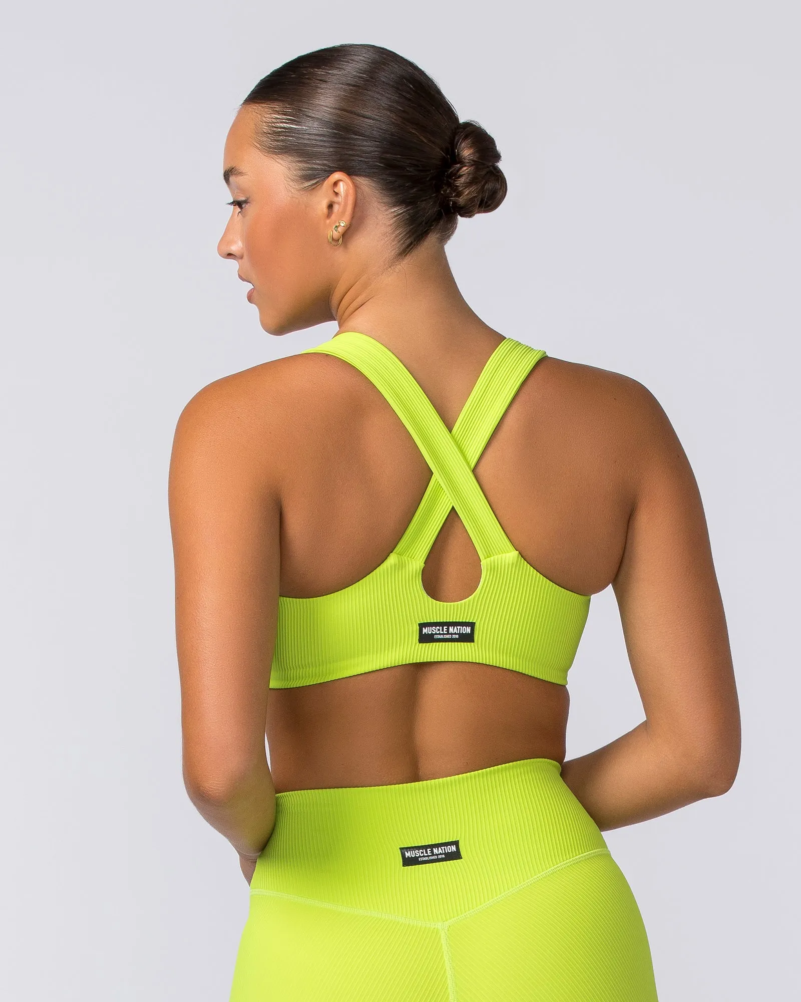 Lush Rib Bralette - Cyber Lime sold by Muscle Nation product image thumbnail 5